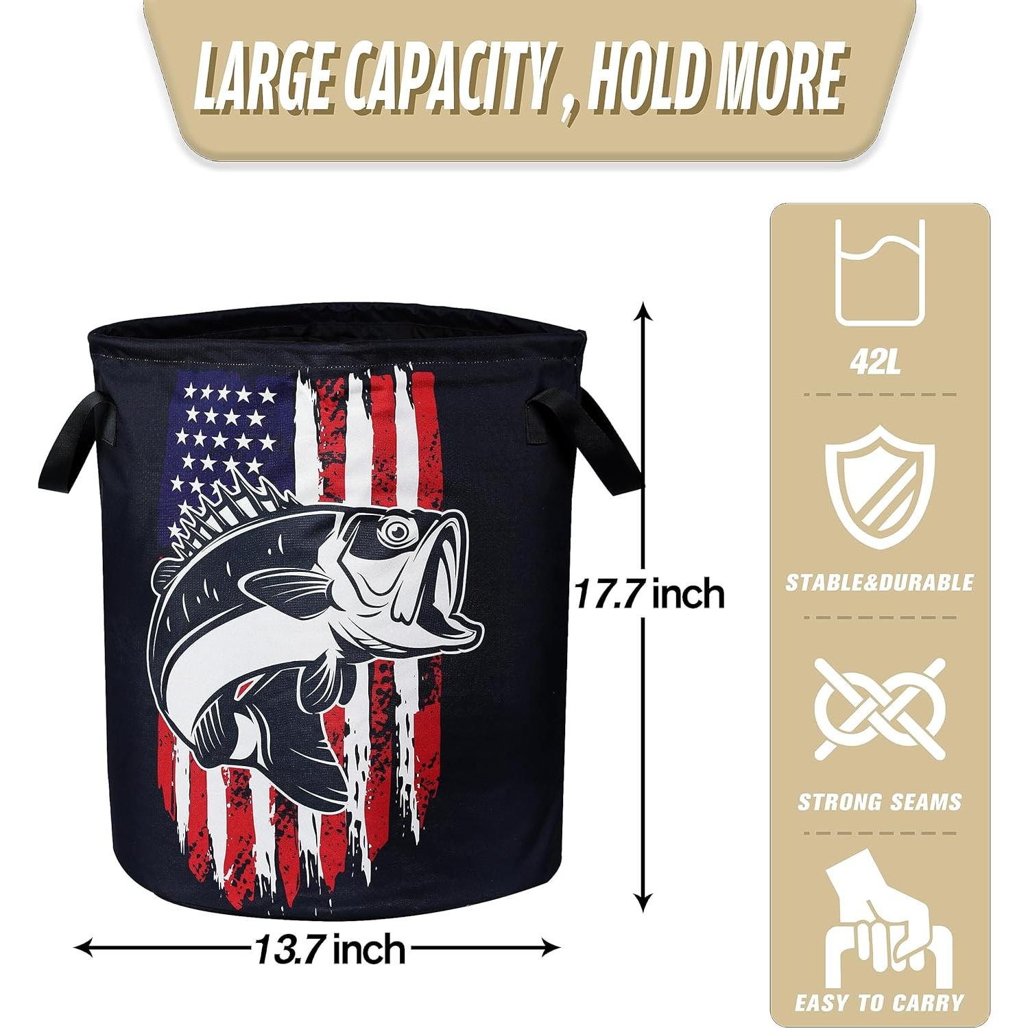 Cesta de Ropa Plegable NUTAINLA Pez Basa Americana 45x34.8cm