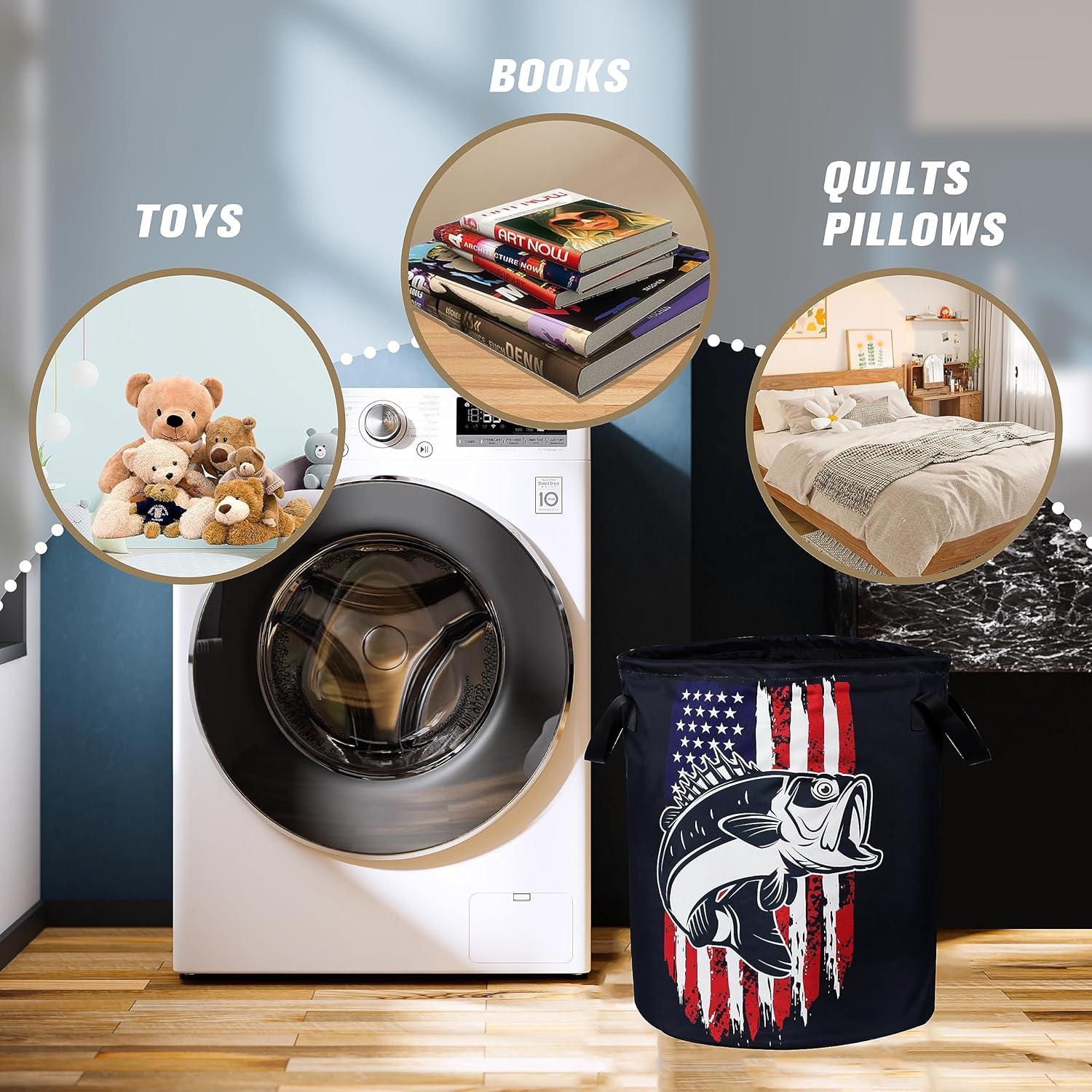 Cesta de Ropa Plegable NUTAINLA Pez Basa Americana 45x34.8cm