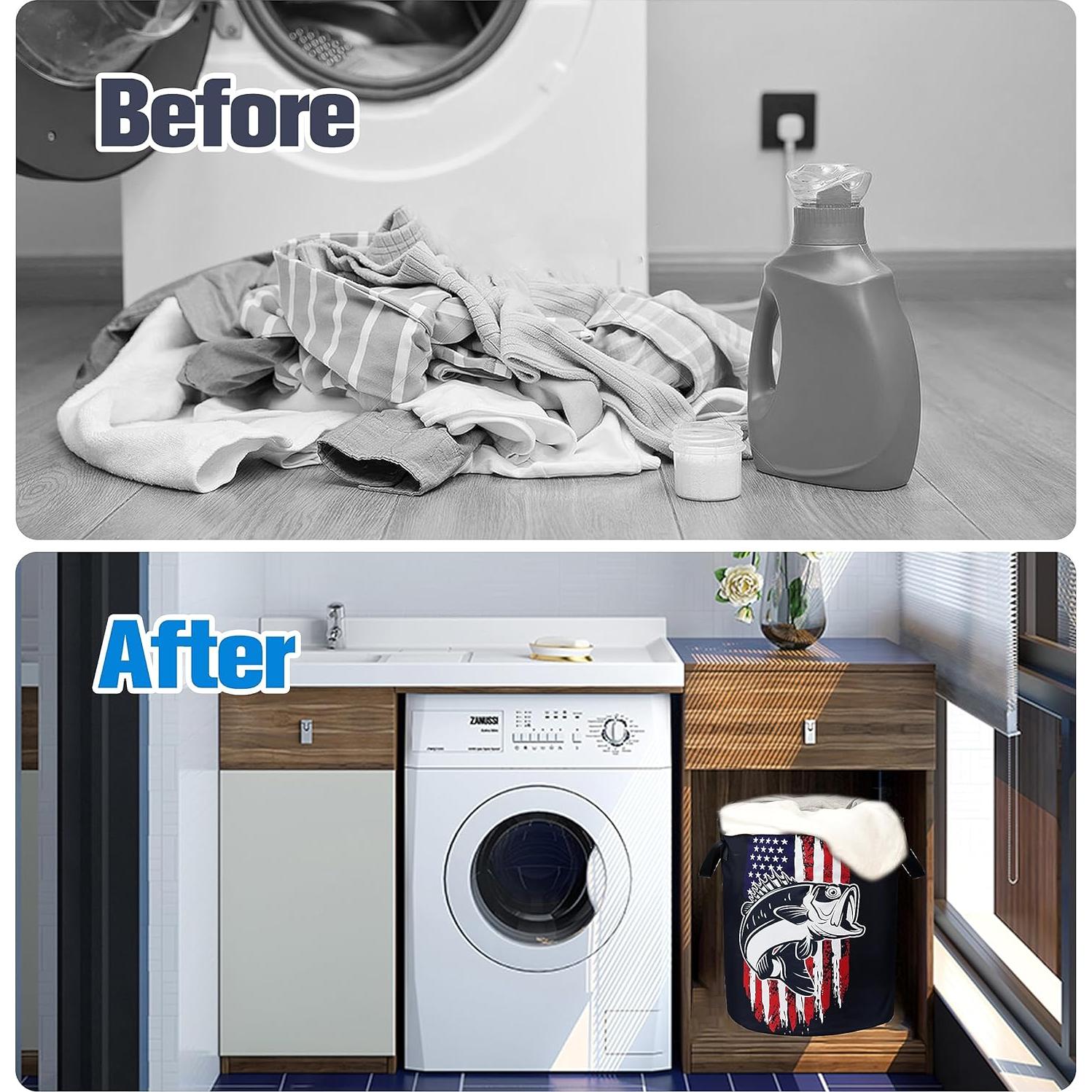 Cesta de Ropa Plegable NUTAINLA Pez Basa Americana 45x34.8cm