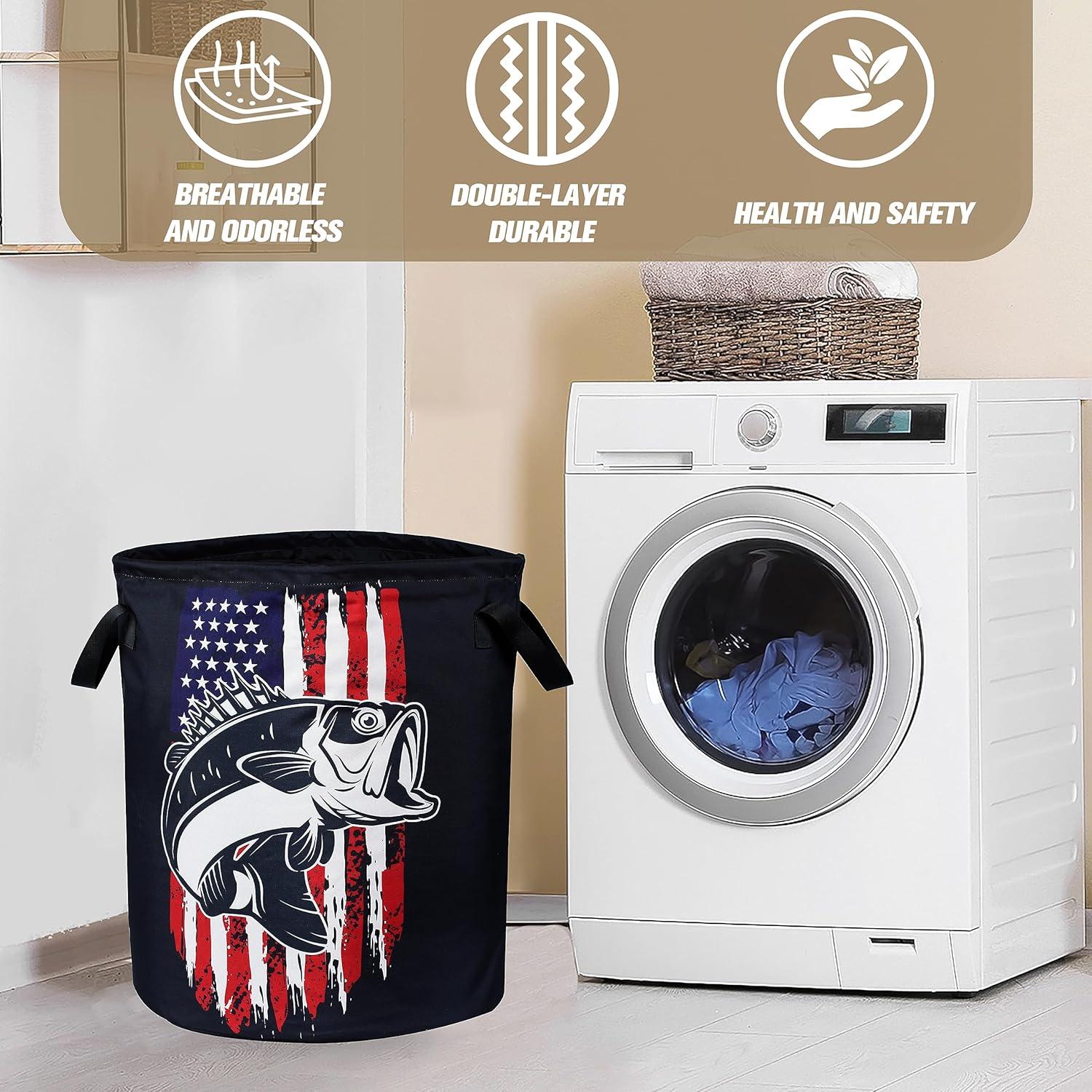 Cesta de Ropa Plegable NUTAINLA Pez Basa Americana 45x34.8cm