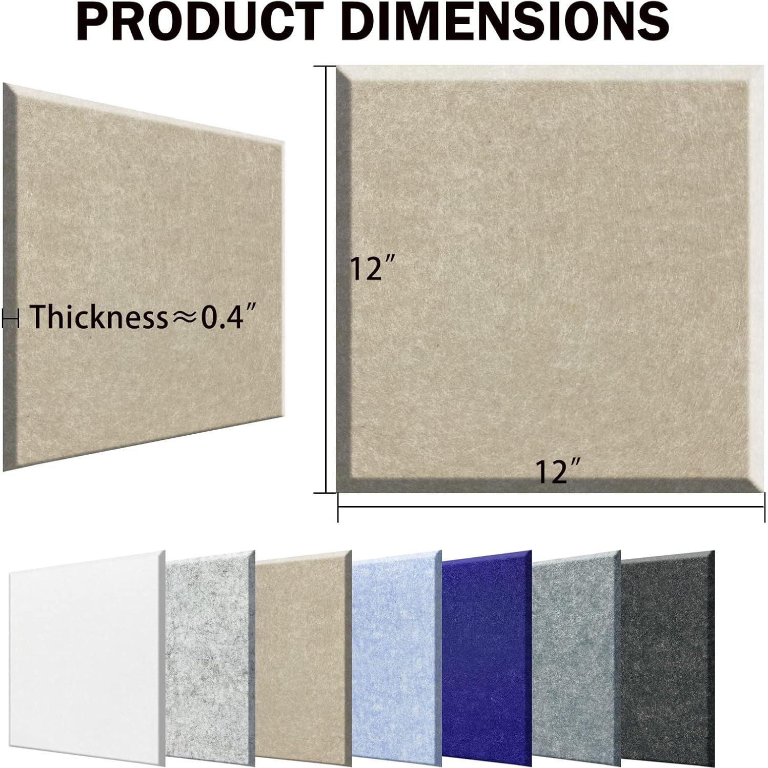 Paneles Acústicos Cuadrados Autoadhesivos Camel - 12 Piezas 30x30 cm