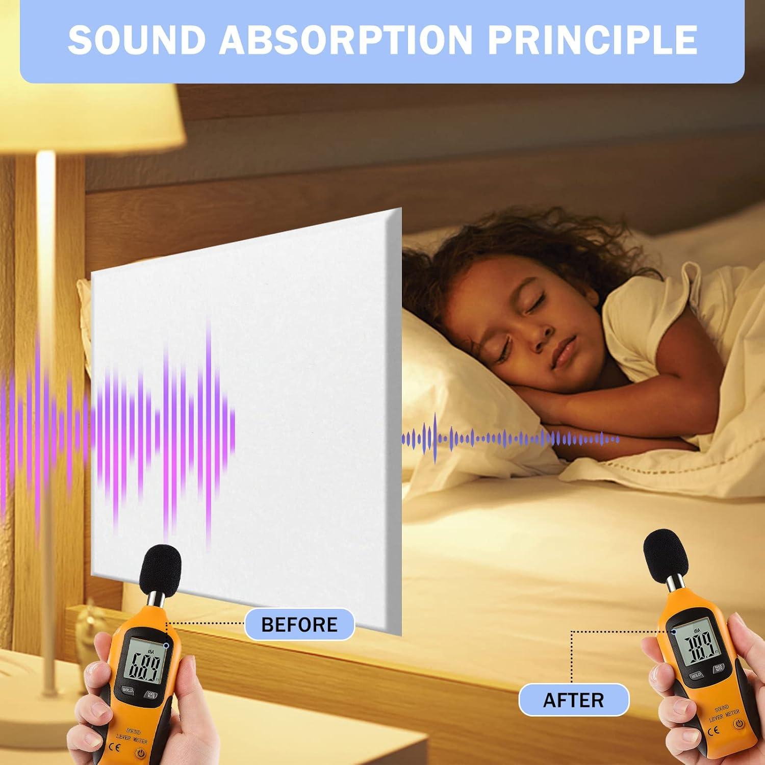 Paneles Acústicos Cuadrados Autoadhesivos Camel - 12 Piezas 30x30 cm