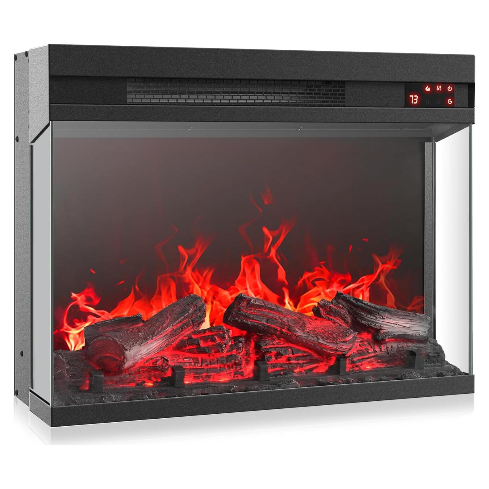 Chimenea Eléctrica BELLEZE 23" con Sonido Crepitante y LED