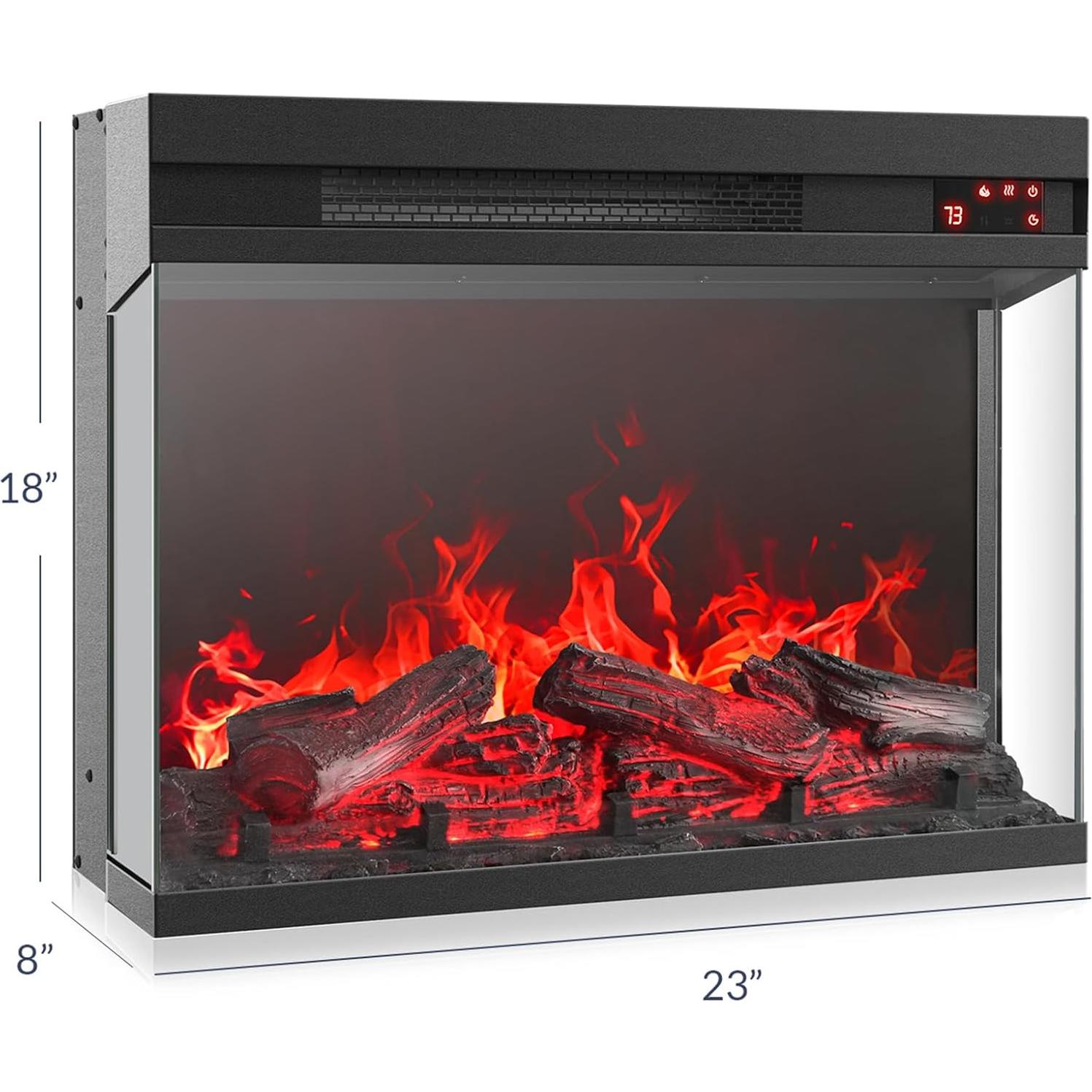 Chimenea Eléctrica BELLEZE 23" con Sonido Crepitante y LED