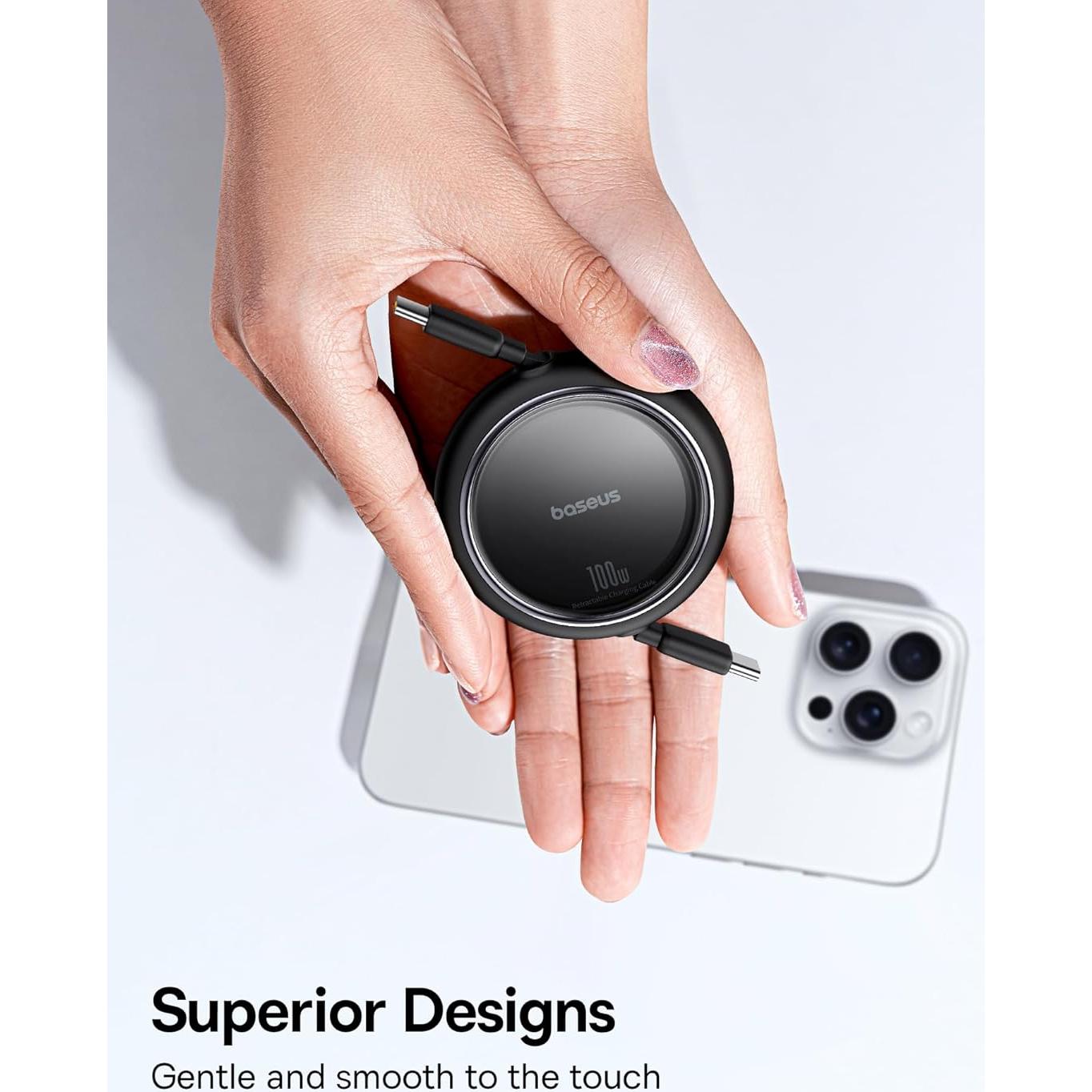 Cable USB C Retráctil Baseus 100W 1m Carga Rápida