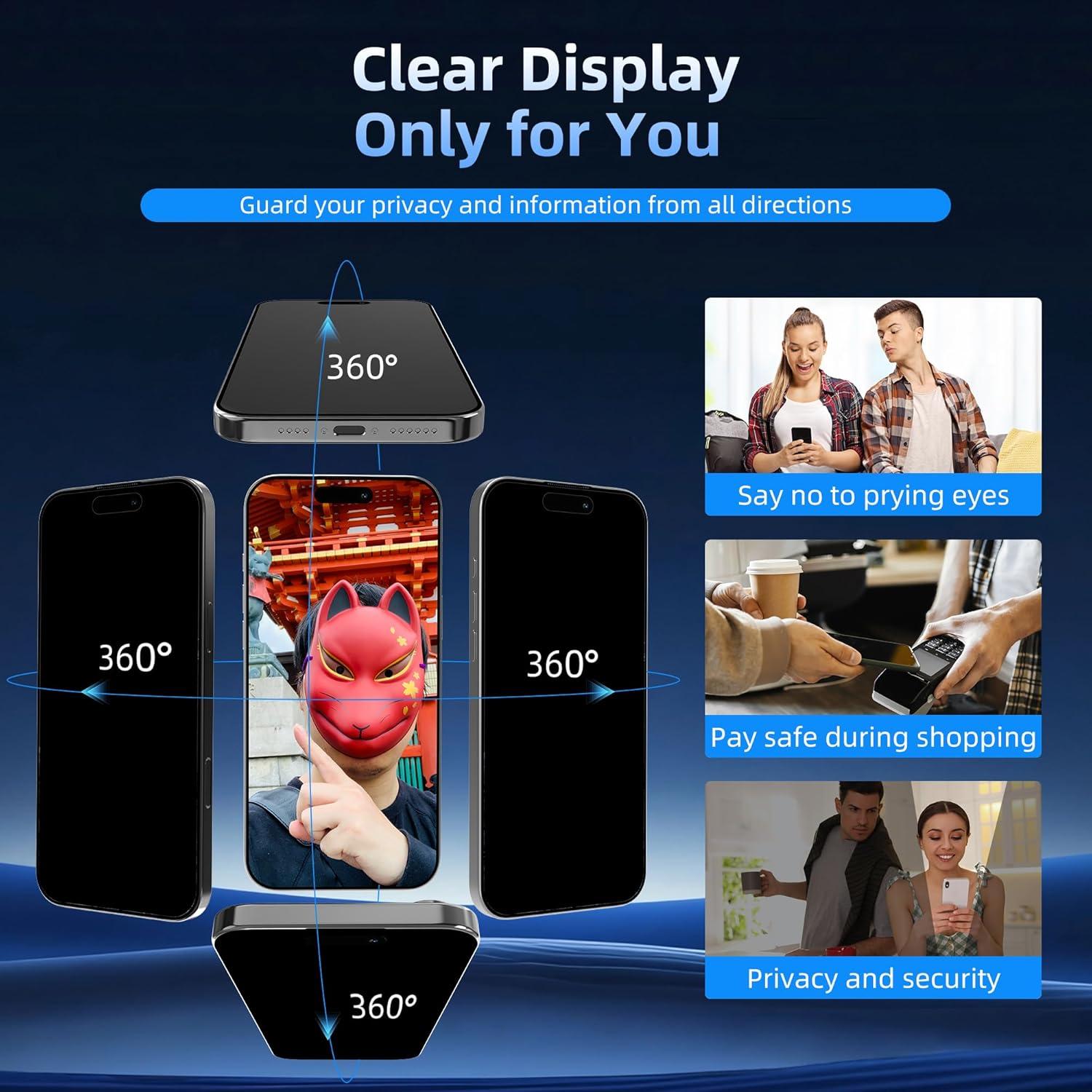 Protector de Pantalla Privada Tijotsushi para iPhone 13/13 Pro/14 360°