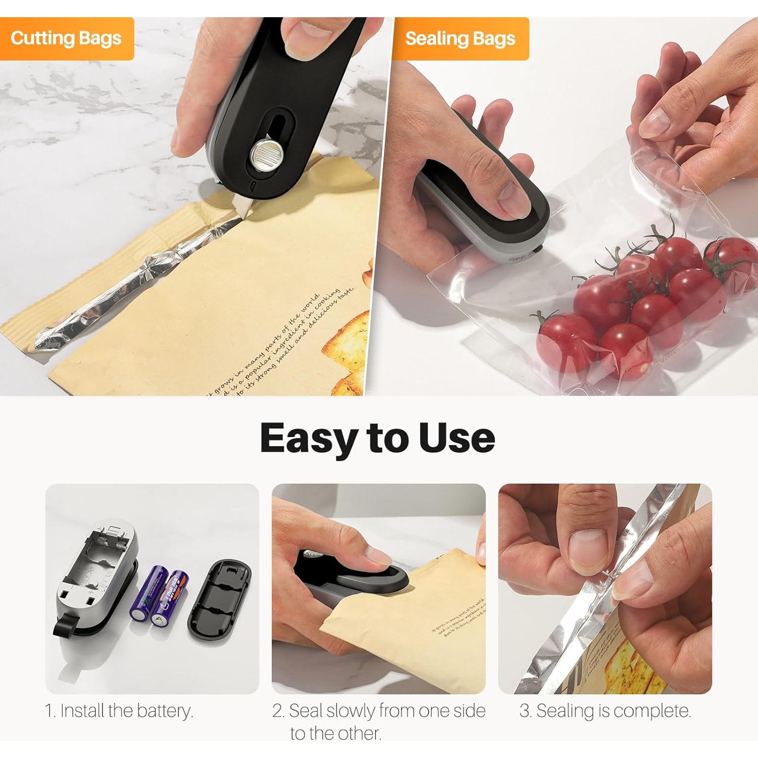 Sello de Bolsa 2 en 1 ODSD - Cortador y Sello de Calor Portátil