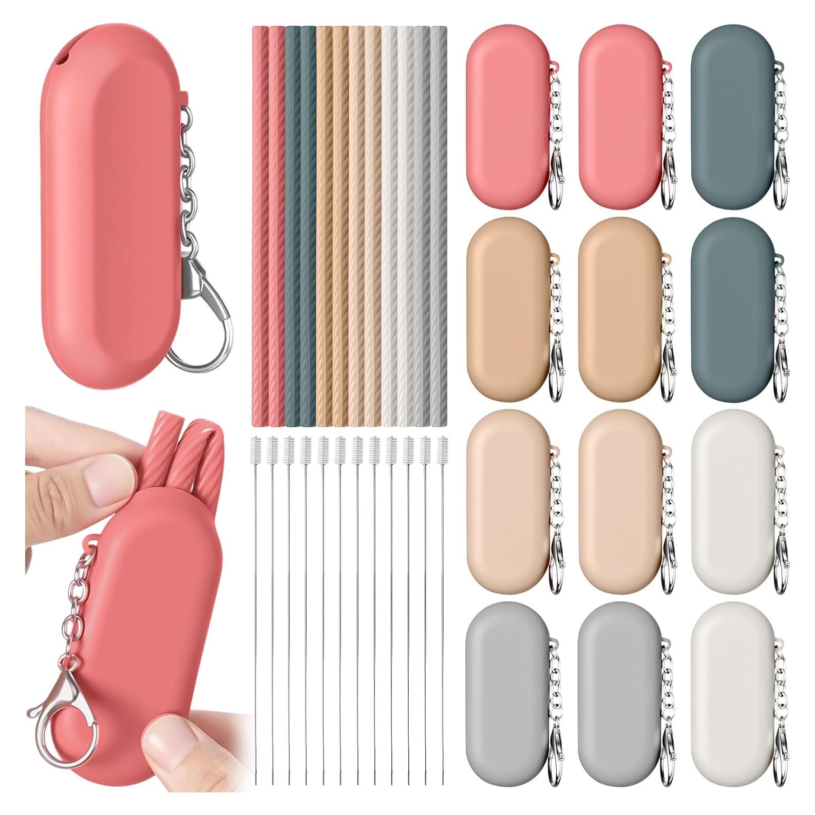 Juego de Pajitas de Silicona Reutilizables Honeydak 12 Piezas