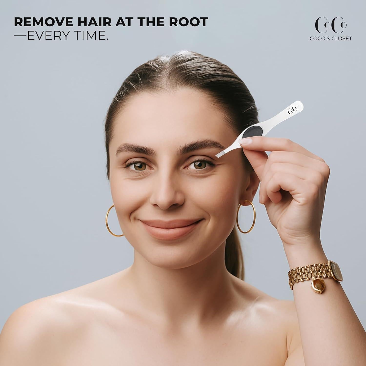 Pinzas de Cejas de Precisión Closet de Coco - Acero Inoxidable