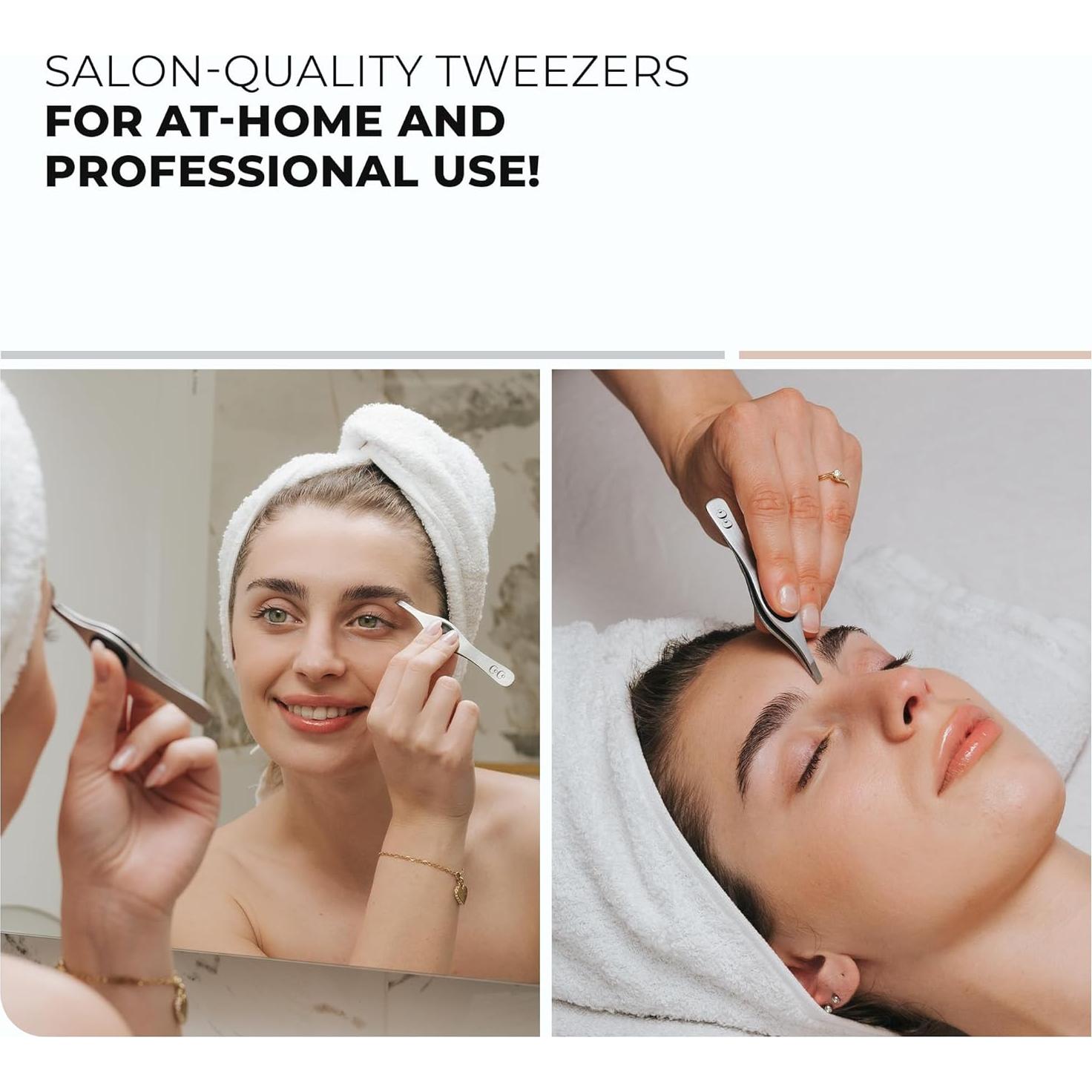 Pinzas de Cejas de Precisión Closet de Coco - Acero Inoxidable