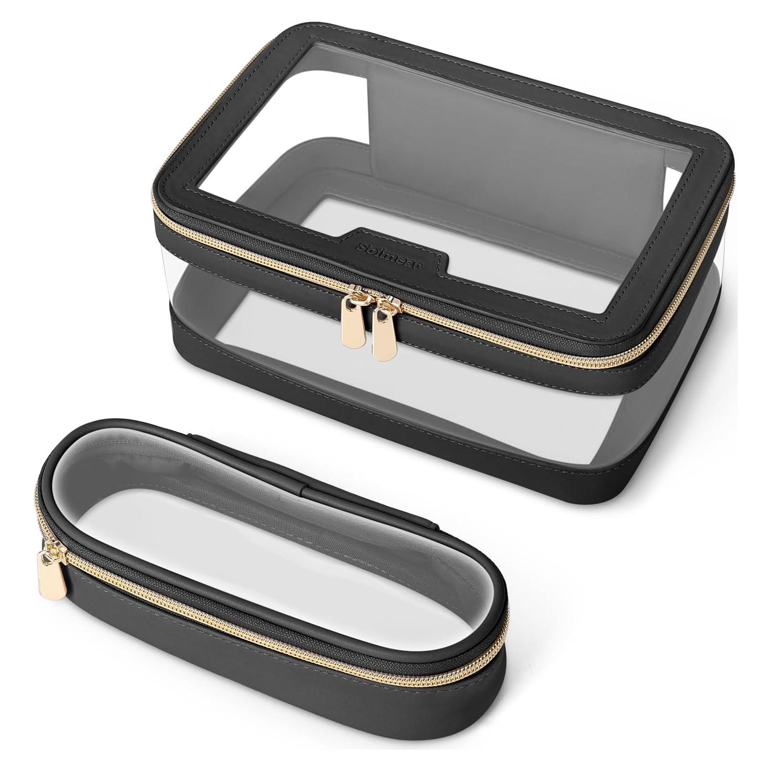 Bolsa de Maquillaje Transparente Soimeat Mediana Negra