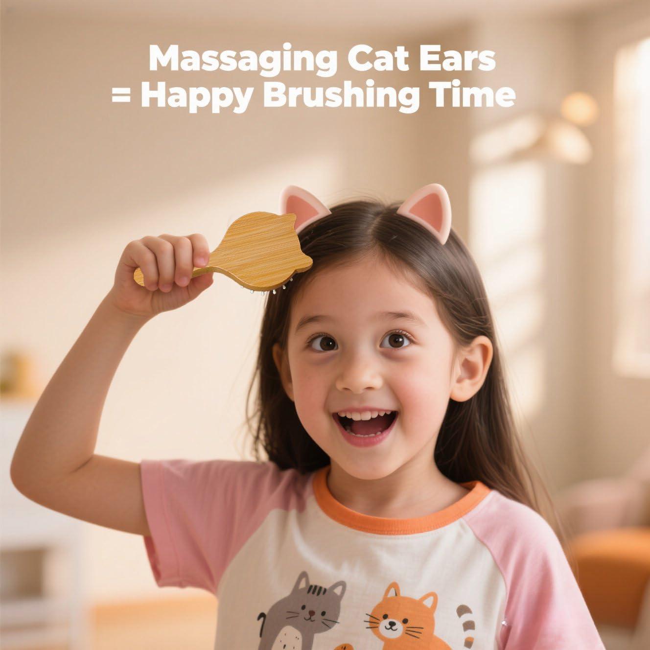 Cepillo de Pelo Mini WetBamboo Gato Azul Bambú Ecológico