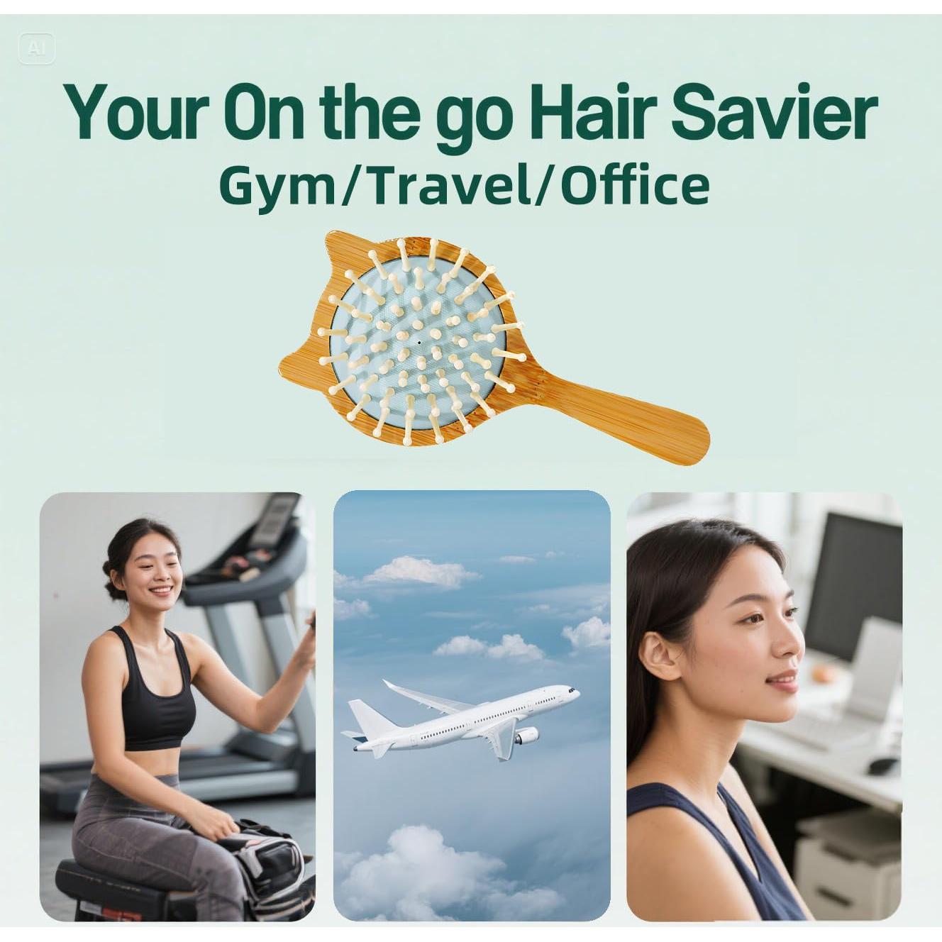 Cepillo de Pelo Mini WetBamboo Gato Azul Bambú Ecológico