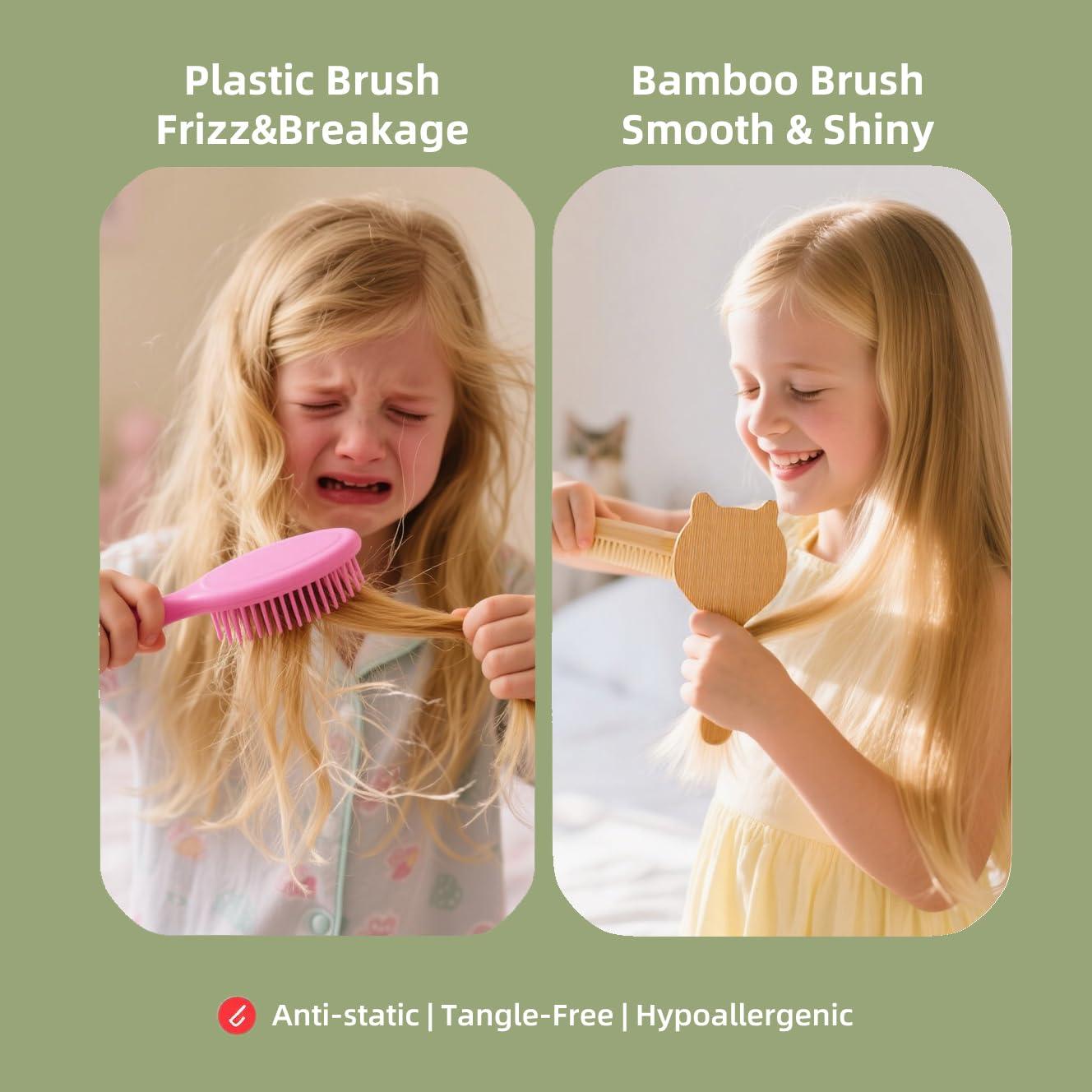 Cepillo de Pelo Mini WetBamboo Gato Azul Bambú Ecológico