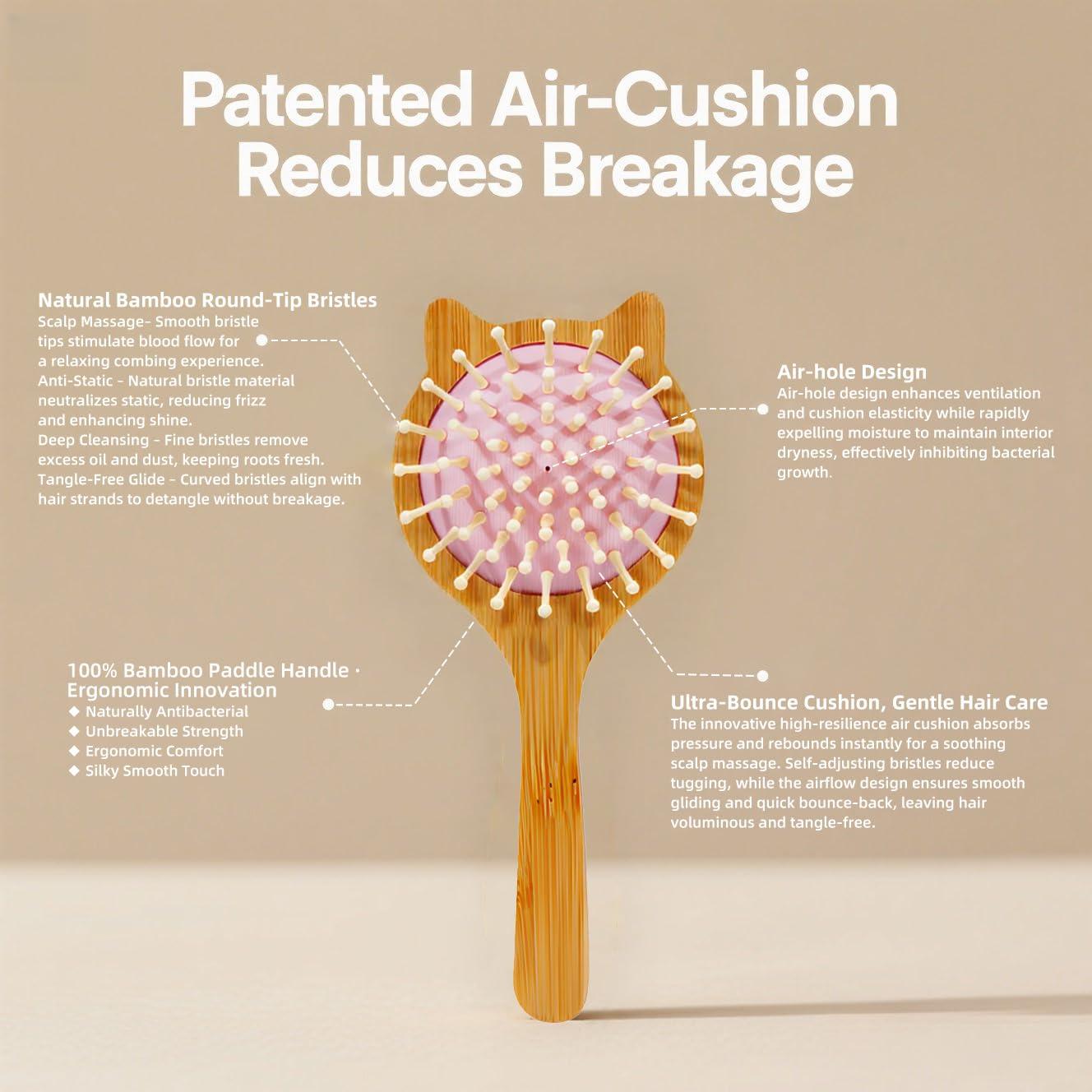 Cepillo de Pelo Mini WetBamboo Gato Azul Bambú Ecológico