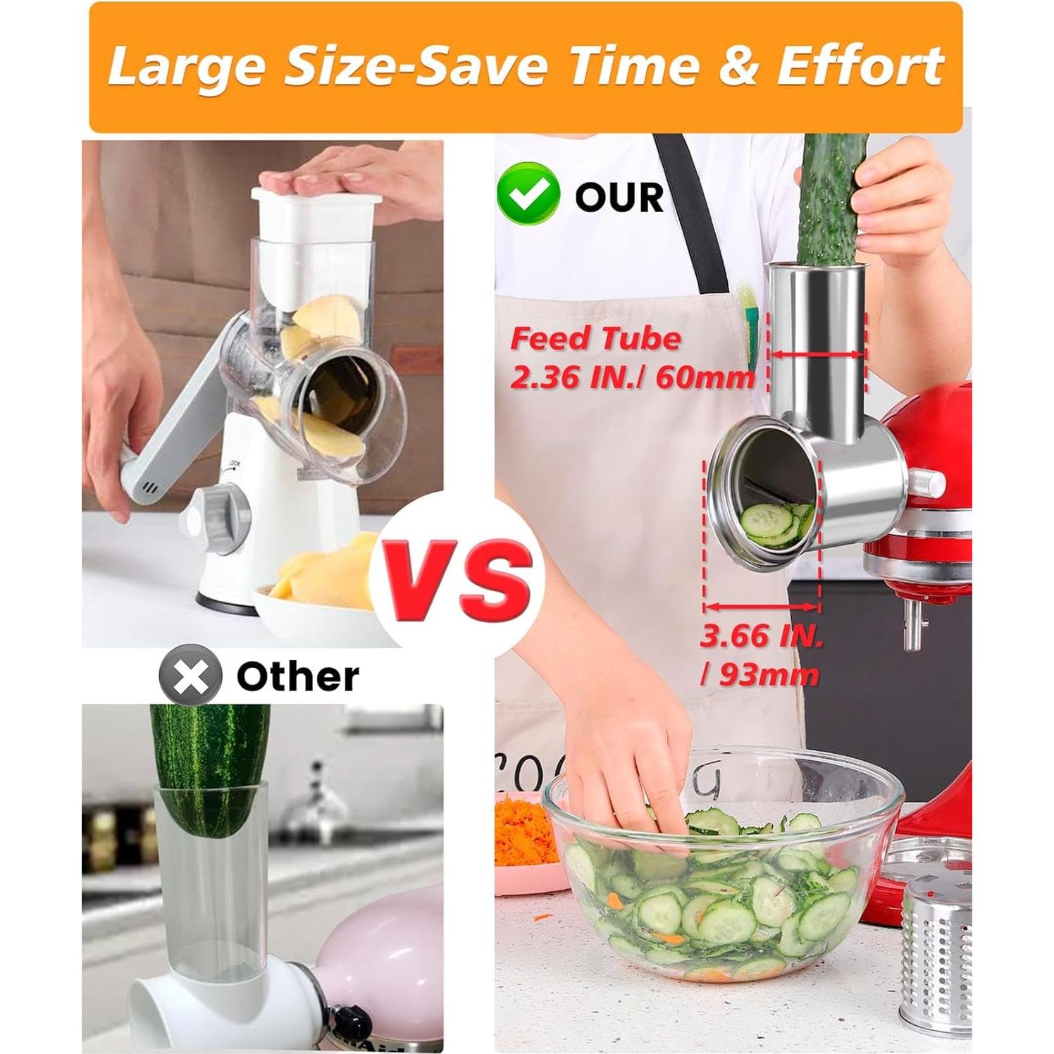 Rallador Cortador de Acero Inoxidable FavorKit para KitchenAid