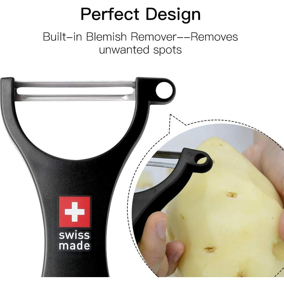 Pelador de Frutas y Verduras Ftmeslty Hecho en Suiza - Negro