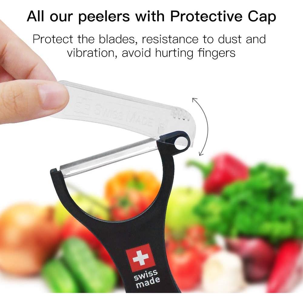 Pelador de Frutas y Verduras Ftmeslty Hecho en Suiza - Negro