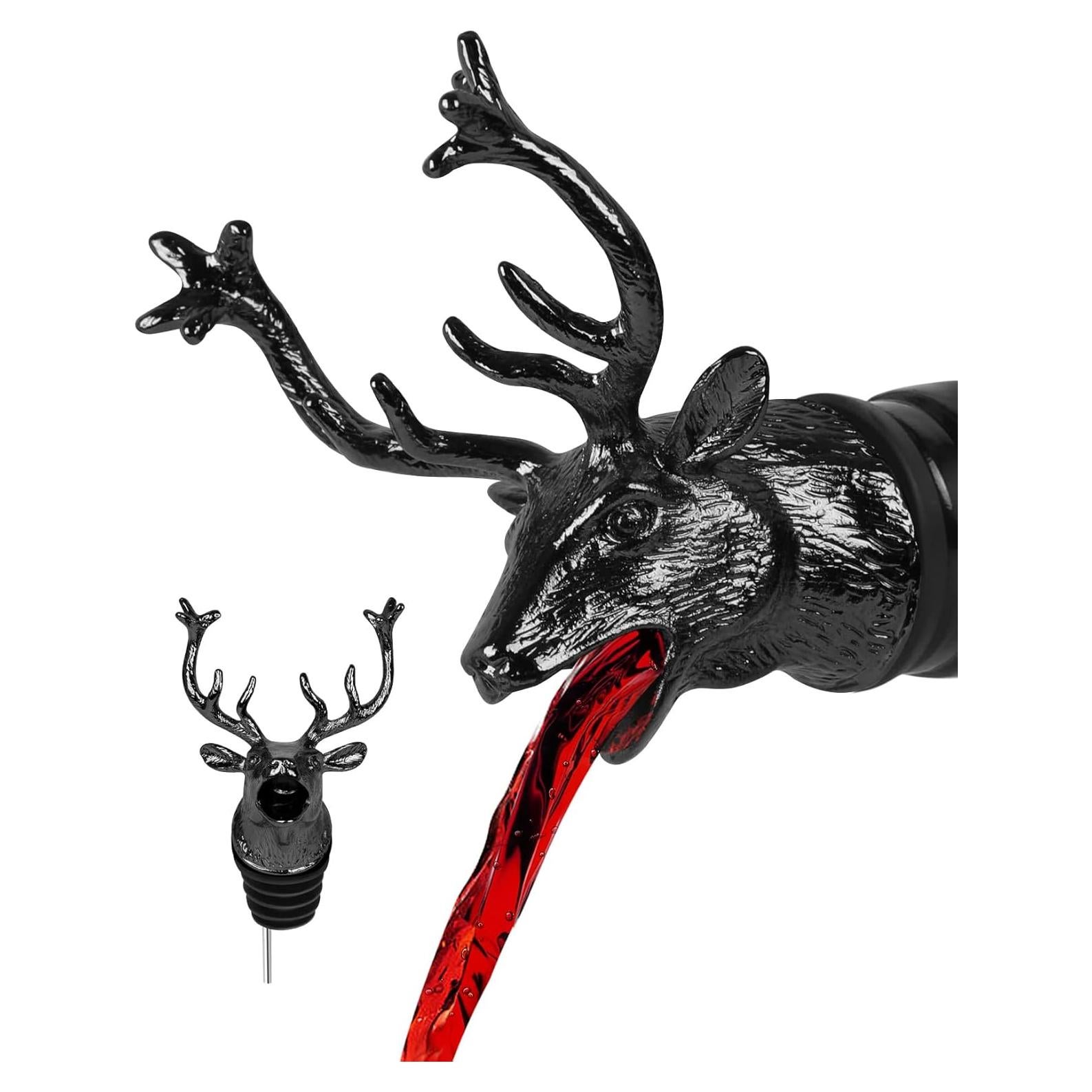 Vertedor de vino Anvy Lunda en forma de ciervo plateado