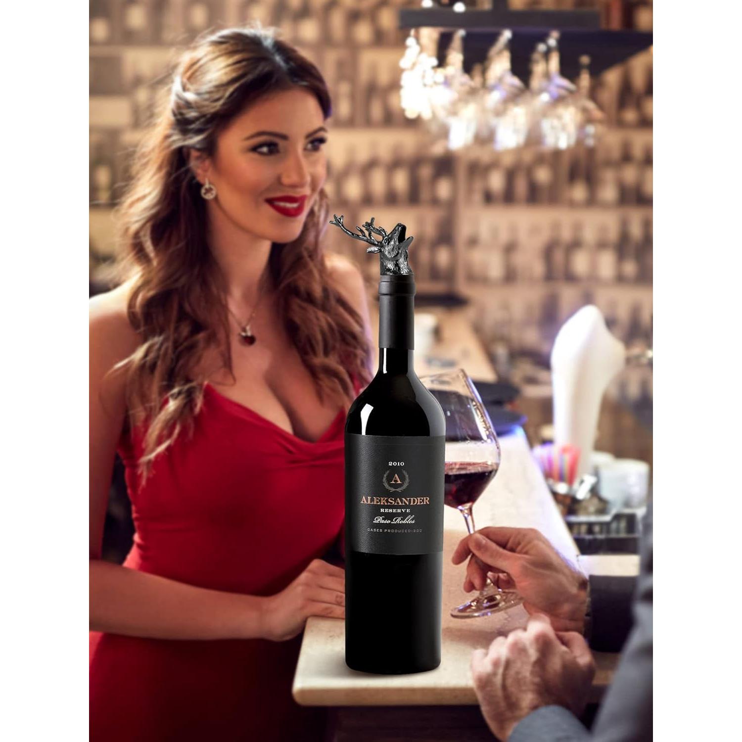 Vertedor de vino Anvy Lunda en forma de ciervo plateado