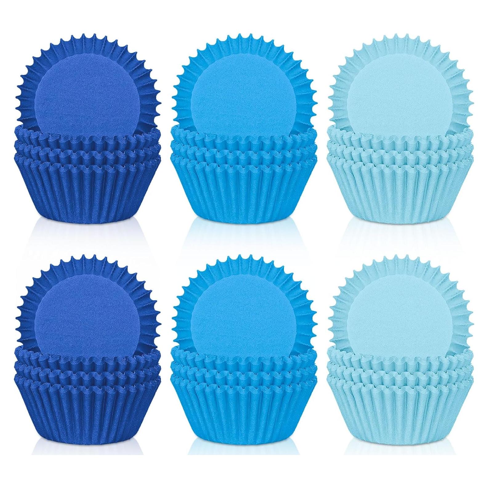 Forros de Cupcake Desechables Whaline 600 Pcs Azul Gradiente