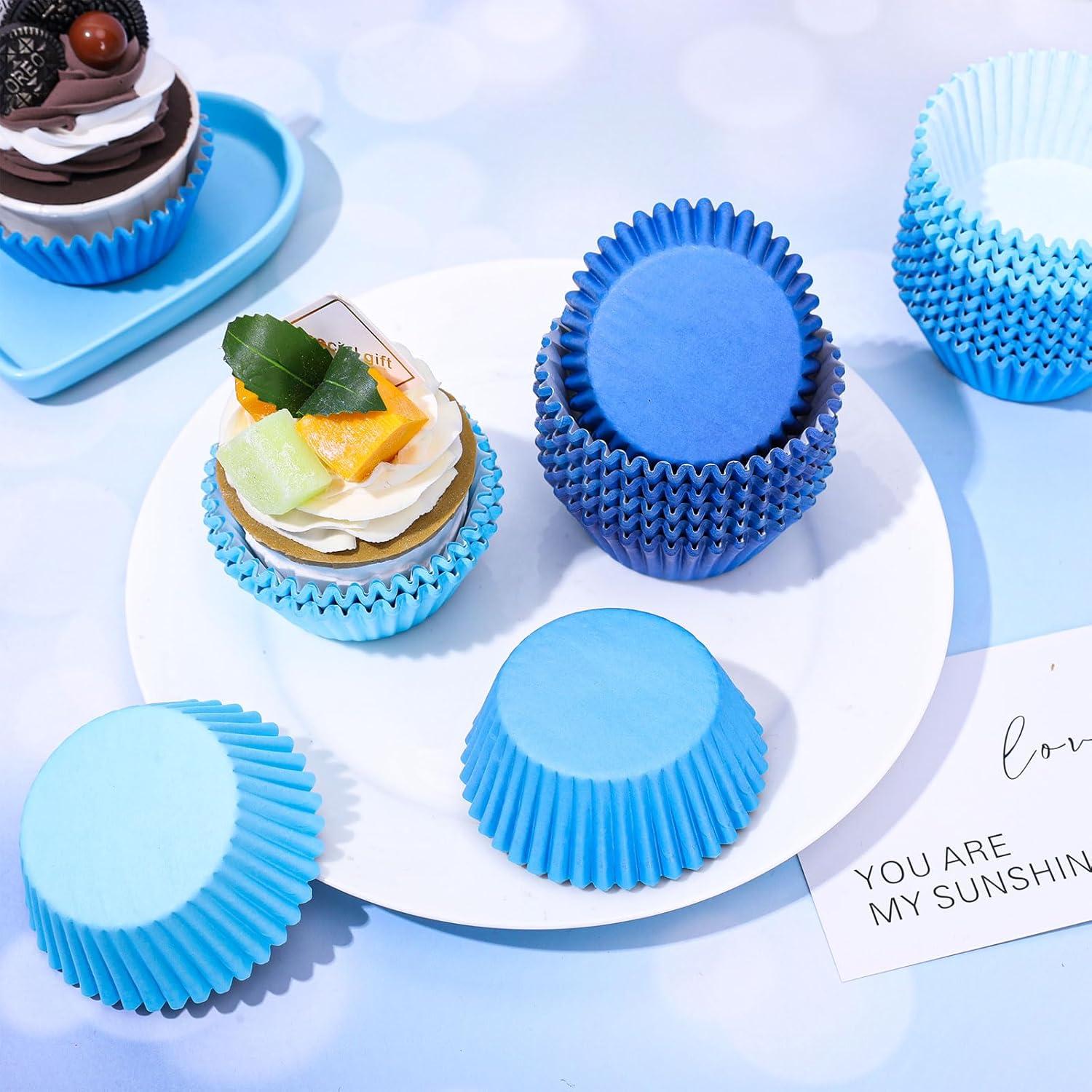 Forros de Cupcake Desechables Whaline 600 Pcs Azul Gradiente