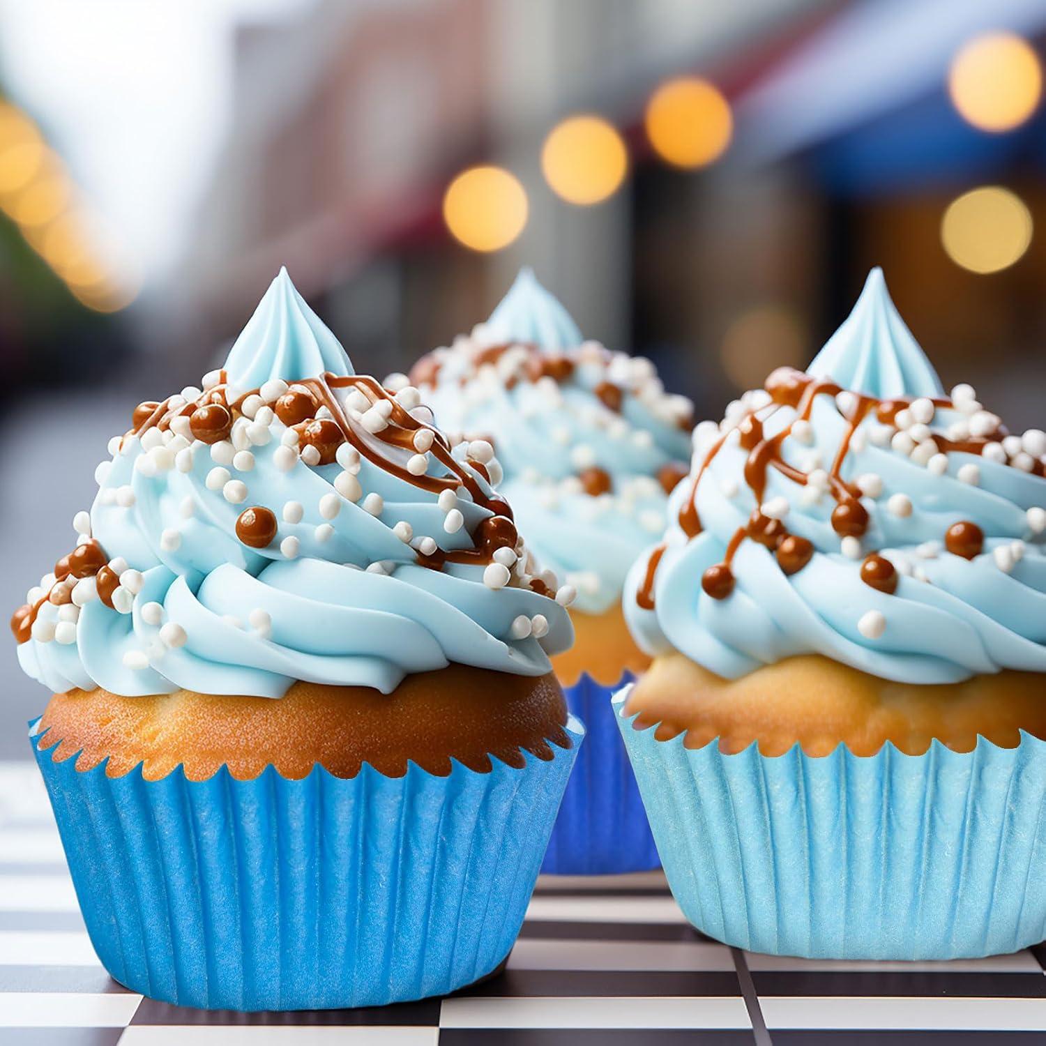 Forros de Cupcake Desechables Whaline 600 Pcs Azul Gradiente