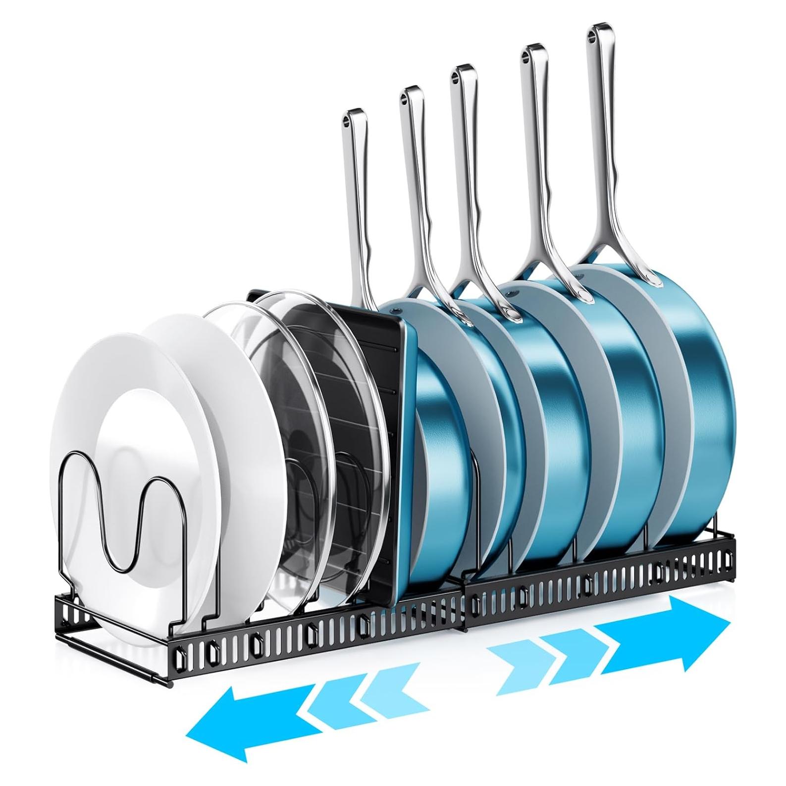 Organizador de Ollas y Sartenes Ajustable ORDORA Negro 10 Divisores