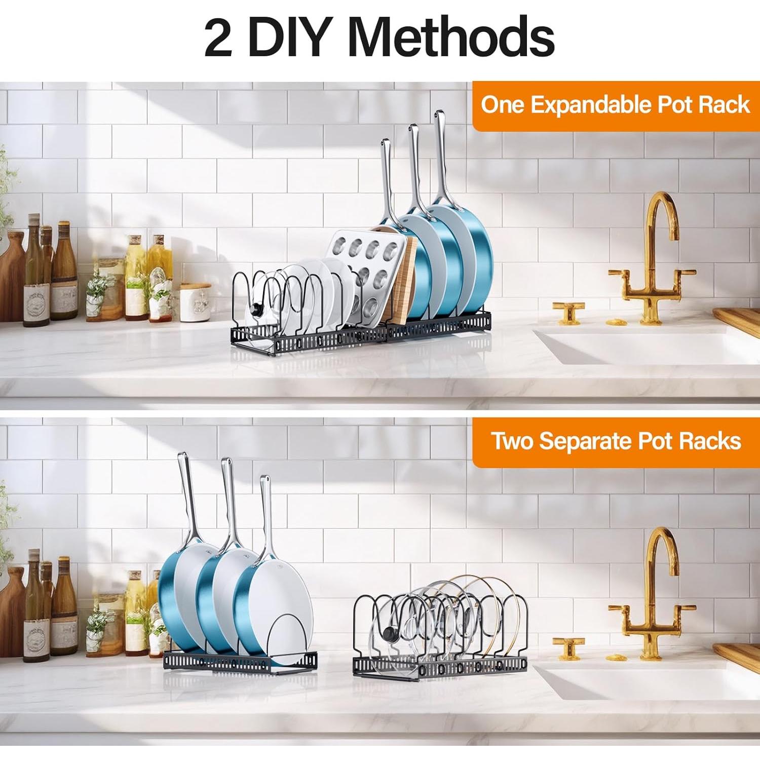 Organizador de Ollas y Sartenes Ajustable ORDORA Negro 10 Divisores