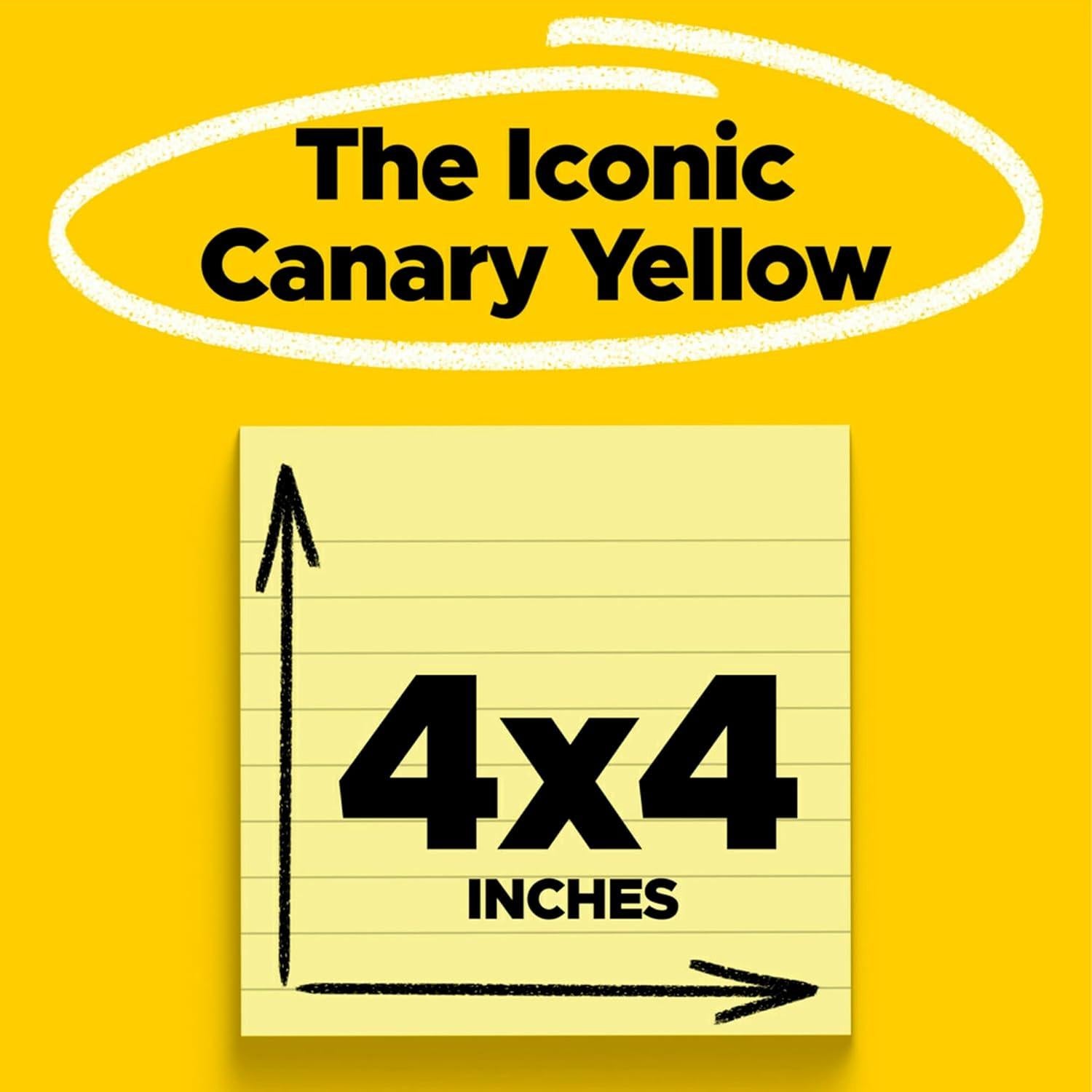 Notas Adhesivas Super Sticky Post-it Amarillo Canario 6 Blocs 10x10cm