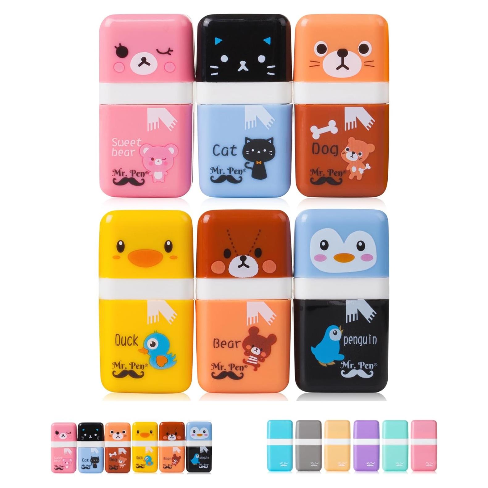 Gomas de Borrar para Niños Mr. Pen - 6 Diseños Lindos