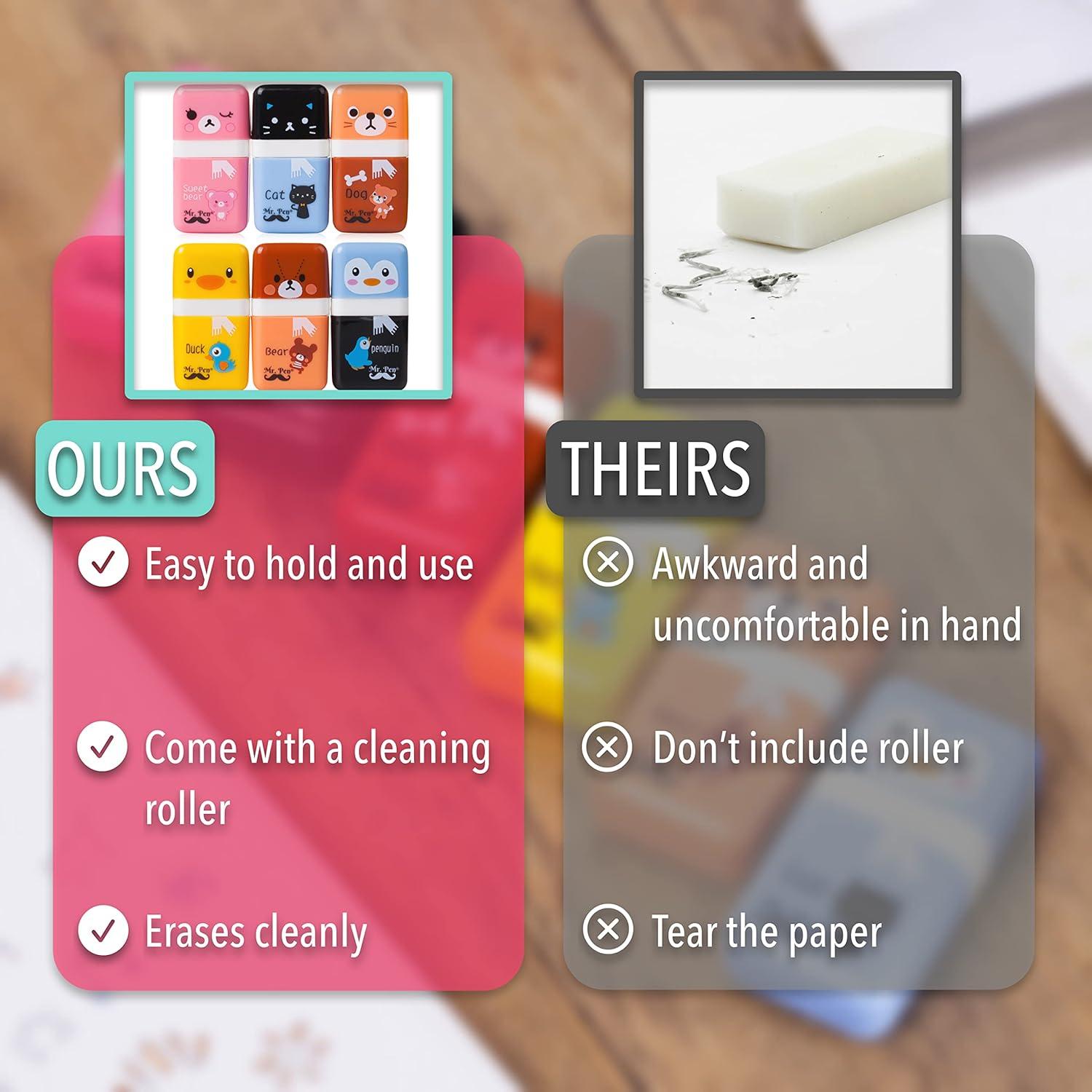 Gomas de Borrar para Niños Mr. Pen - 6 Diseños Lindos