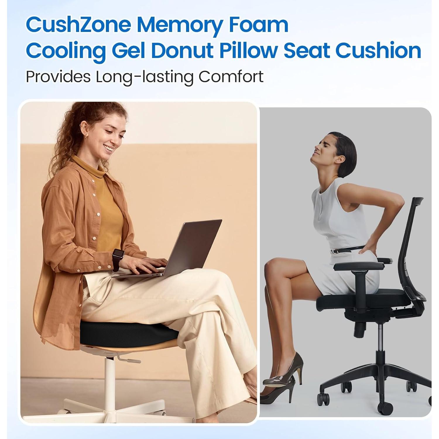 Cojín de Asiento Donut CushZone - Espuma Viscoelástica 43 cm