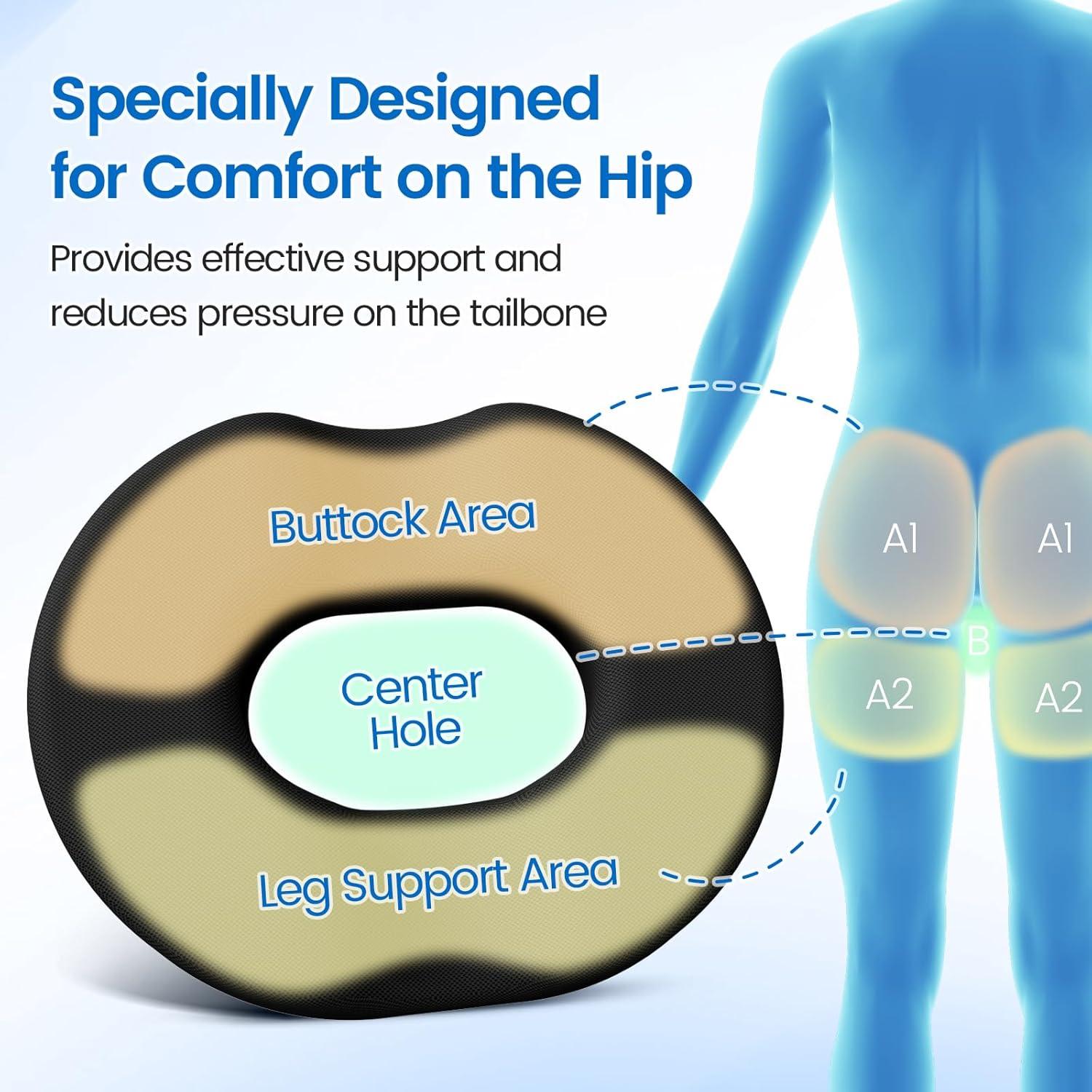 Cojín de Asiento Donut CushZone - Espuma Viscoelástica 43 cm