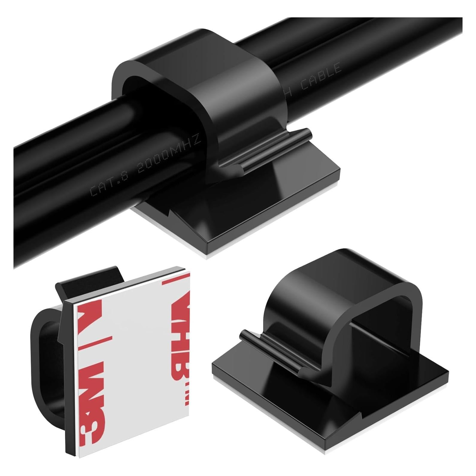 Clips de Cable Grandes Yocice 40pcs Autoadhesivos Negro