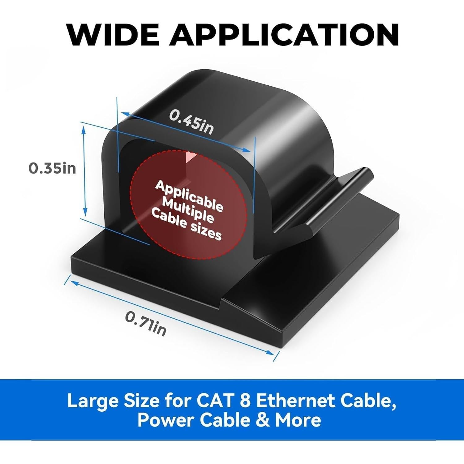 Clips de Cable Grandes Yocice 40pcs Autoadhesivos Negro