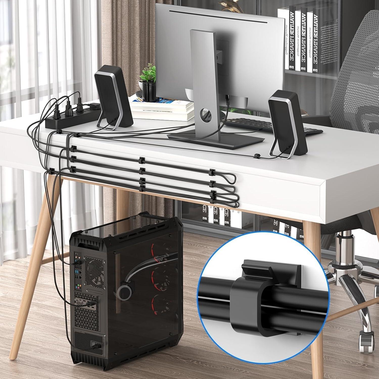 Clips de Cable Grandes Yocice 40pcs Autoadhesivos Negro