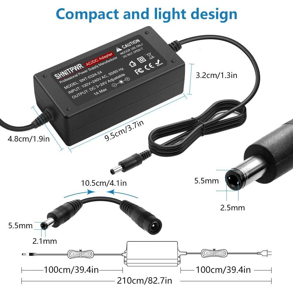 Adaptador de corriente universal SHNITPWR 24W 3V-24V ajustable
