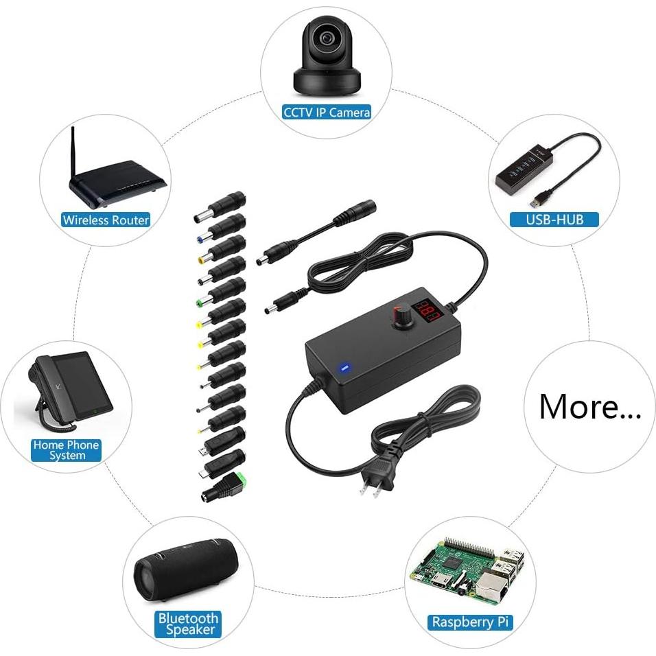 Adaptador de corriente universal SHNITPWR 24W 3V-24V ajustable
