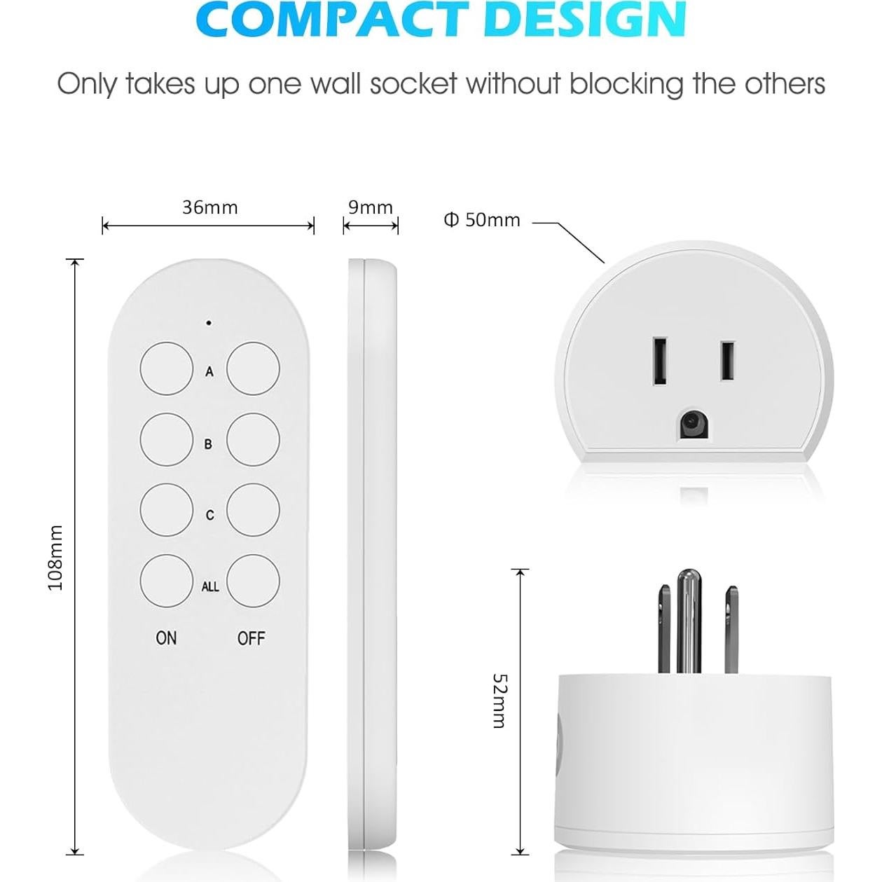 Control Remoto Inalámbrico SURNICE 10A 1200W para Luces
