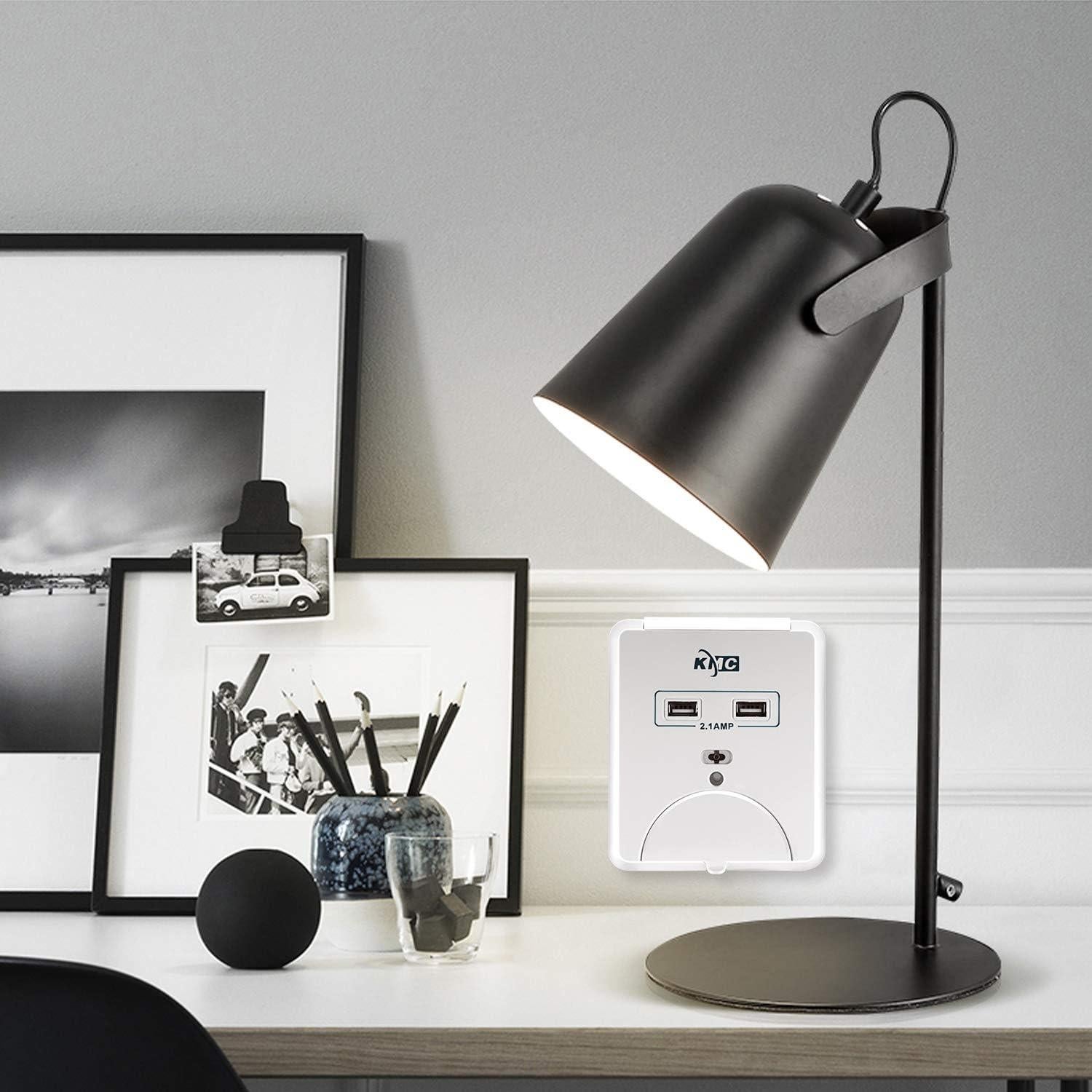 Regleta de Sobretensión KMC 6 Salidas 2 USB 2.4A Pared