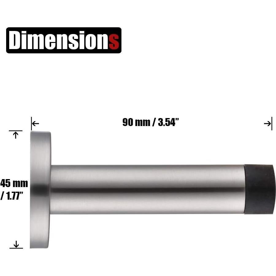 Tope de Puerta JQK Acero Inoxidable 304 Negro Mate 9x4.5cm