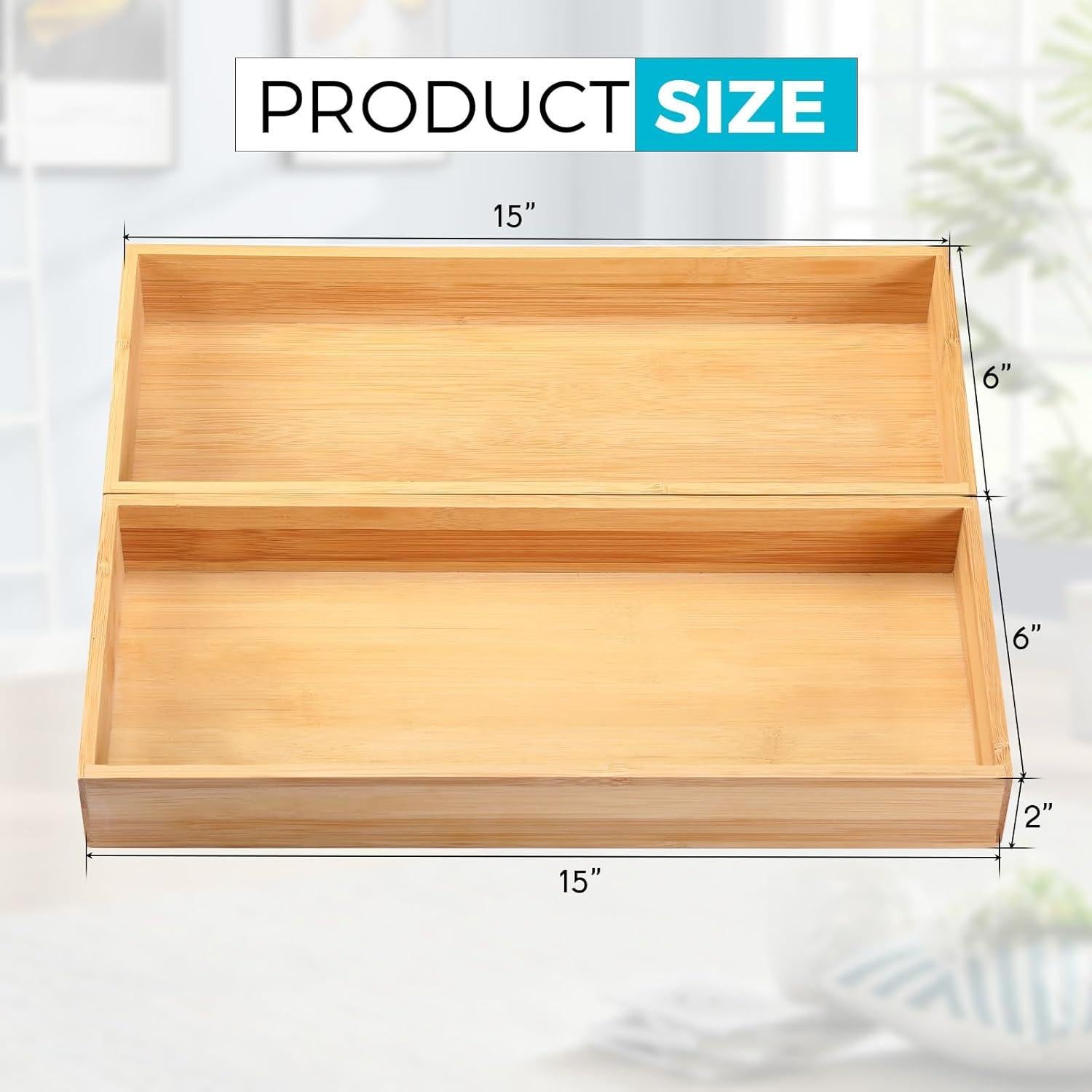 Organizador de Cajones Fabsome de Bambú Natural - Juego de 2