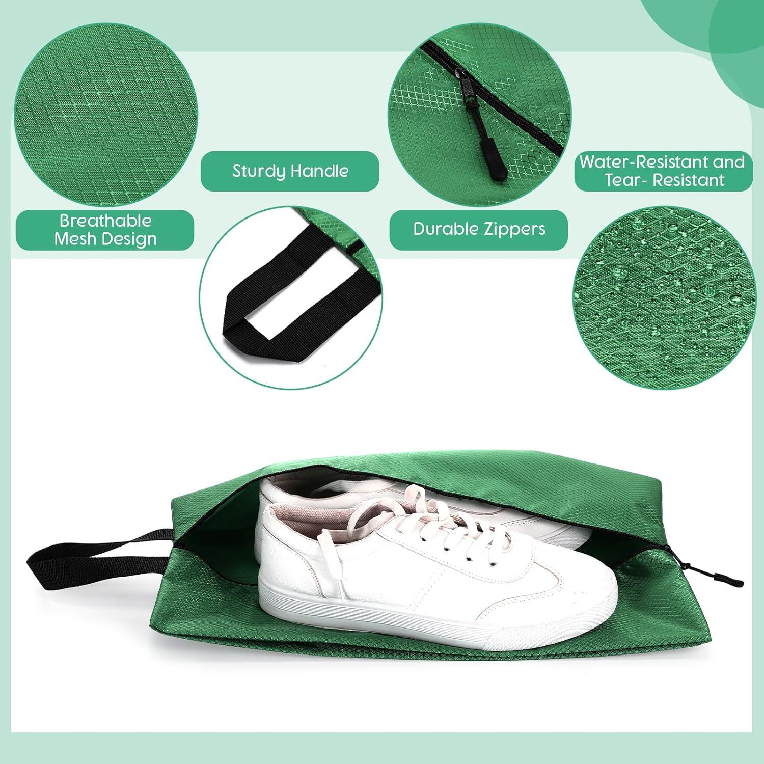 6 Bolsas de Zapatos de Viaje Bulyoou Nylon Verde 42x22x12 cm