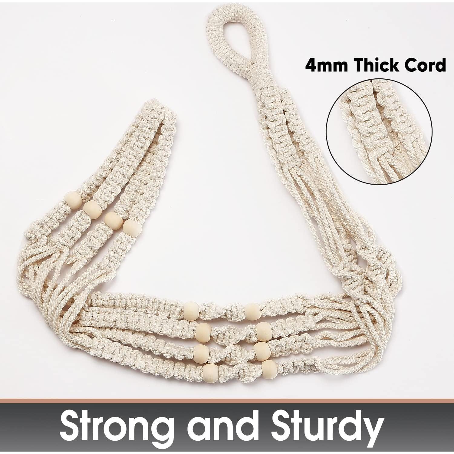 Macetero colgante de macramé Shineloha 109 cm para maceta 30 cm