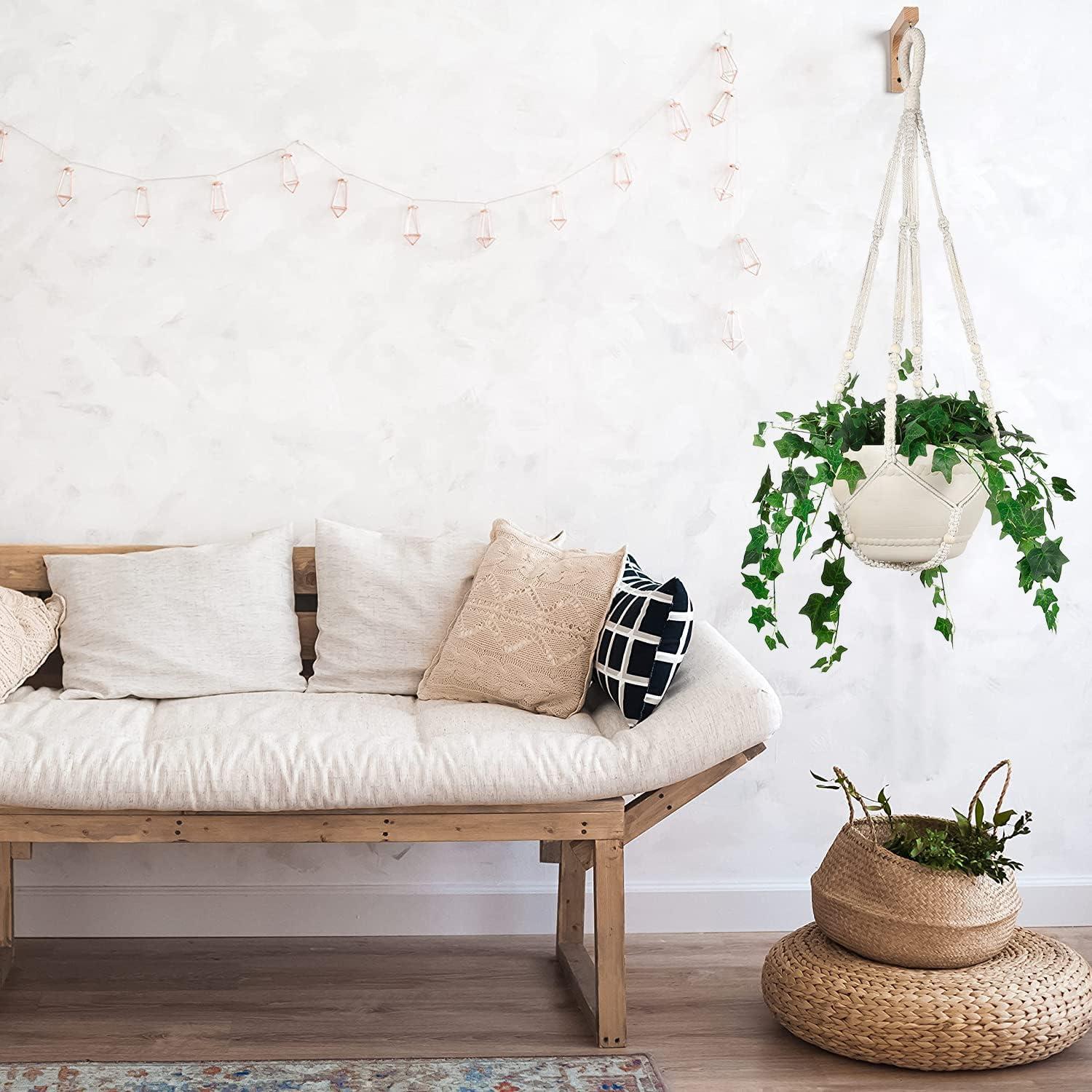 Macetero colgante de macramé Shineloha 109 cm para maceta 30 cm