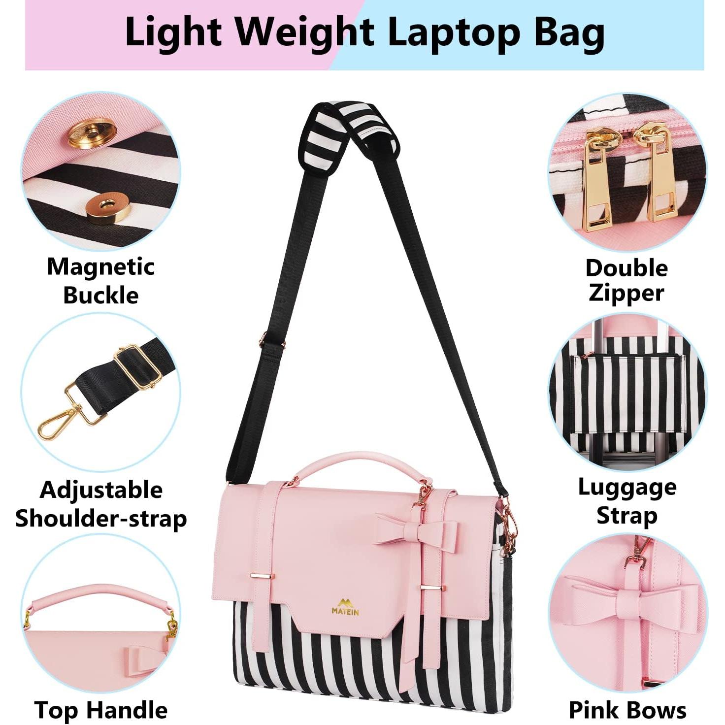 Bolsa para Laptop MATEIN Rosa 15.6" con RFID y Acolchado