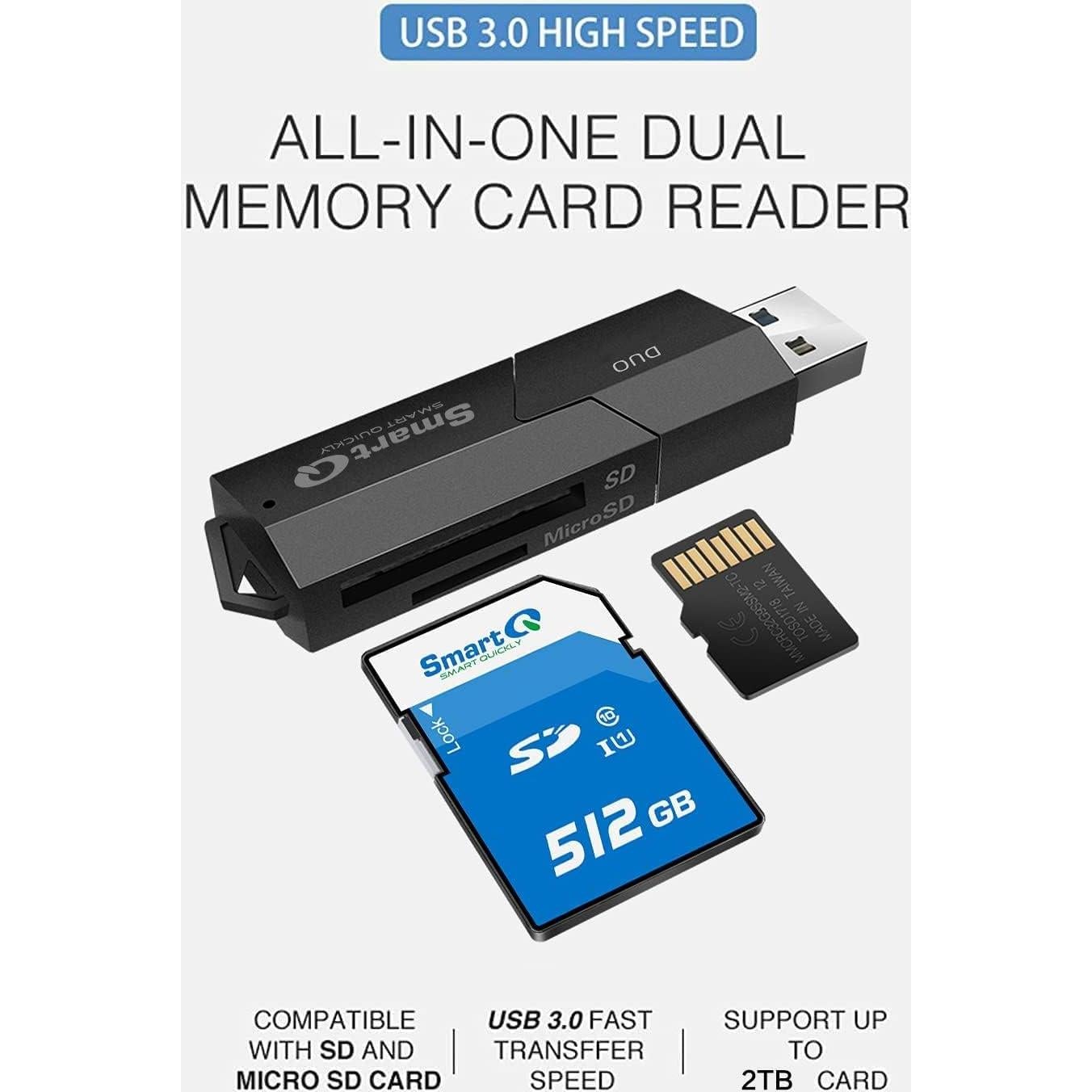 Lector de Tarjetas SmartQ C307 Duo USB 3.0 Portátil