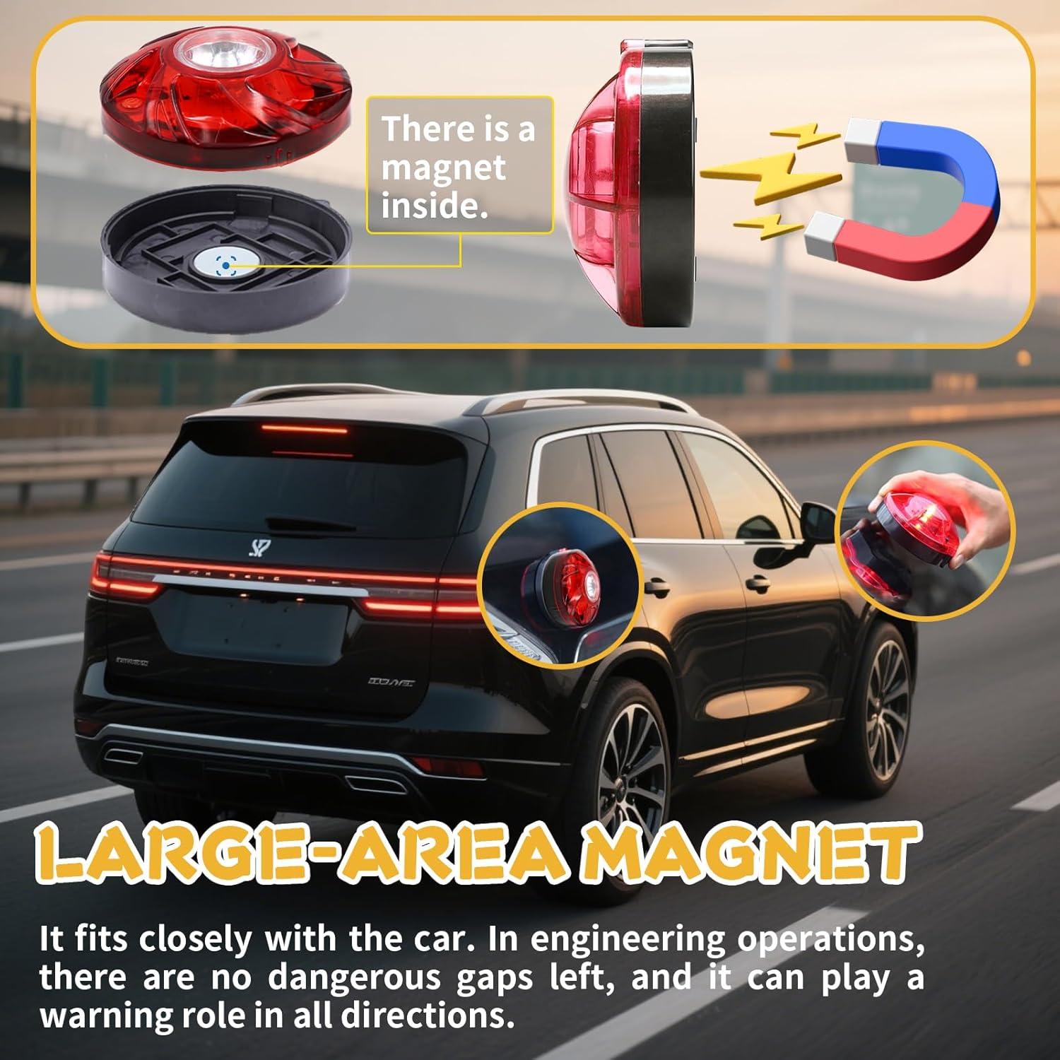 Baliza de Alerta LED Tumecos HS81 con Base Magnética - Rojo