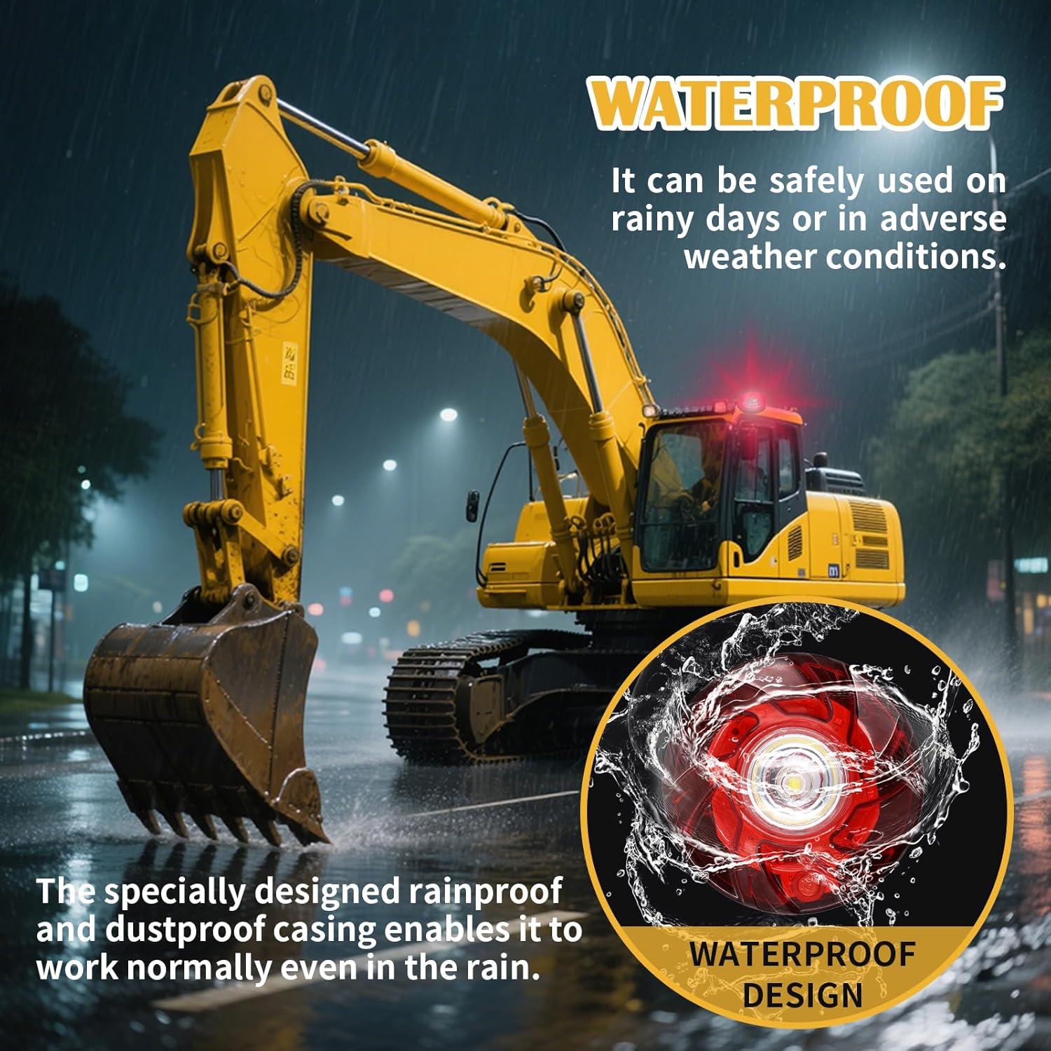 Baliza de Alerta LED Tumecos HS81 con Base Magnética - Rojo